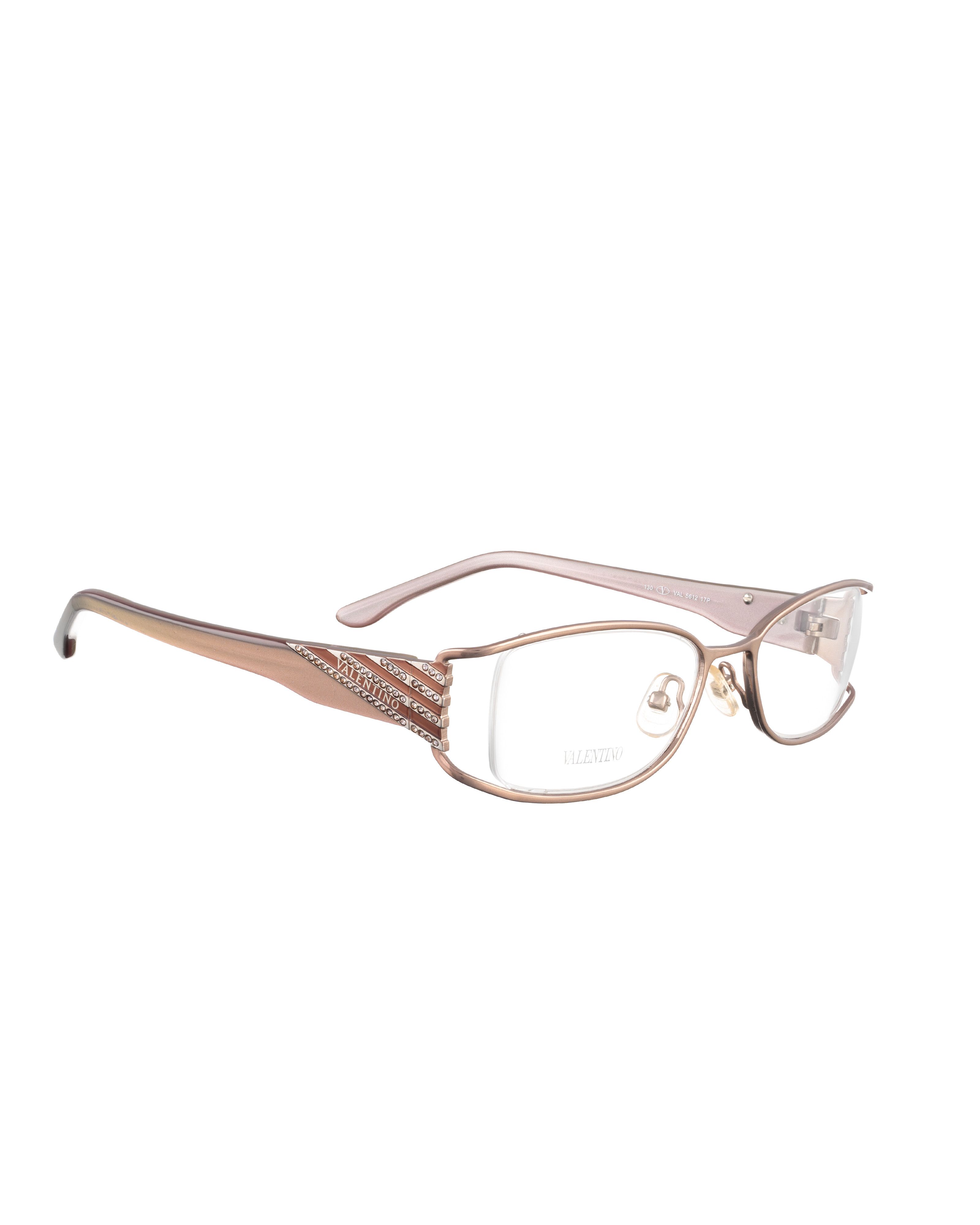 Valentino Valentino 00s Pink Brown Glasses with White Gems Size ONE SIZE - 1 Thumbnail