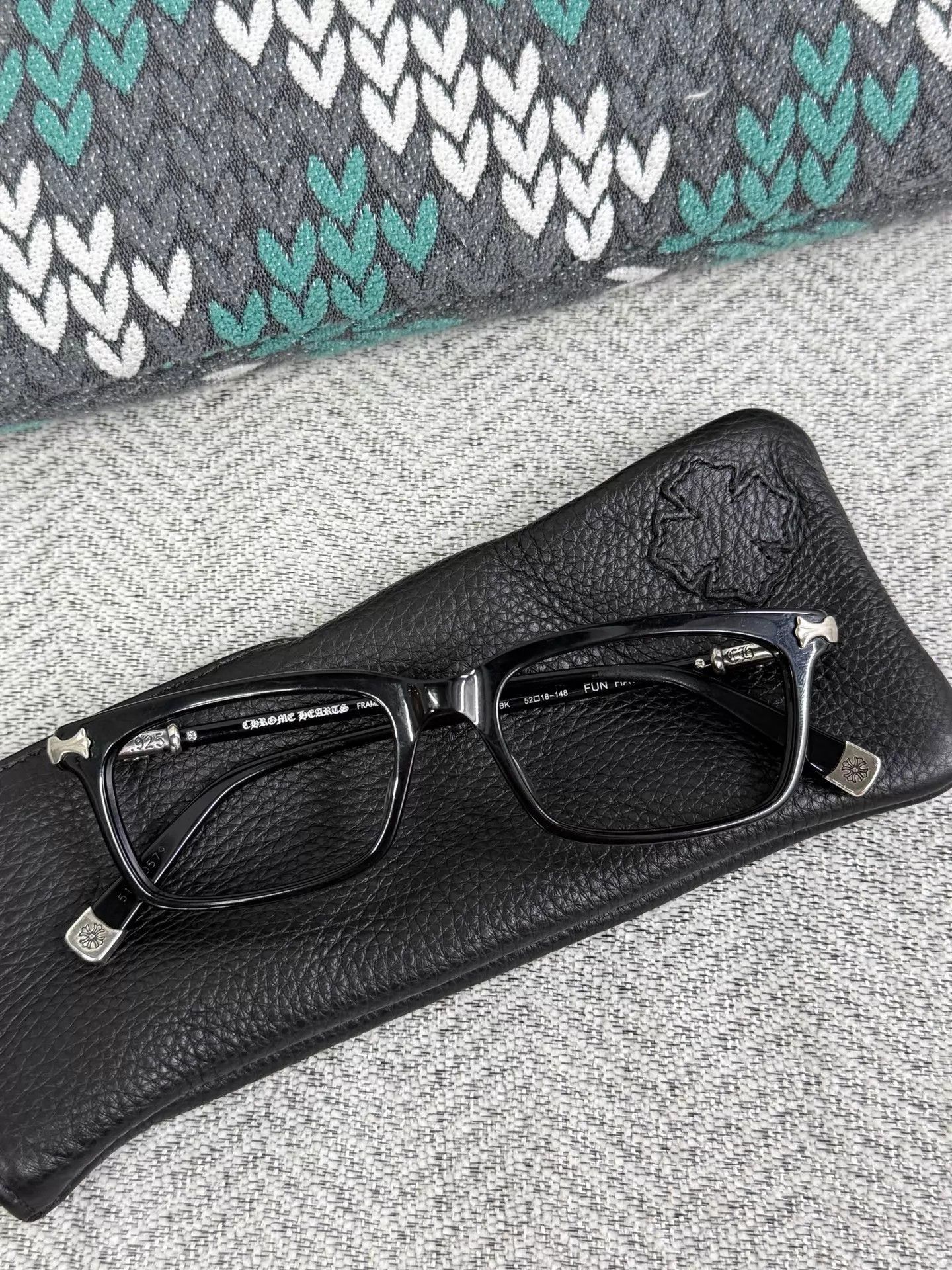 Chrome Hearts Black Square Frame Eyeglasses Size ONE SIZE - 1 Thumbnail
