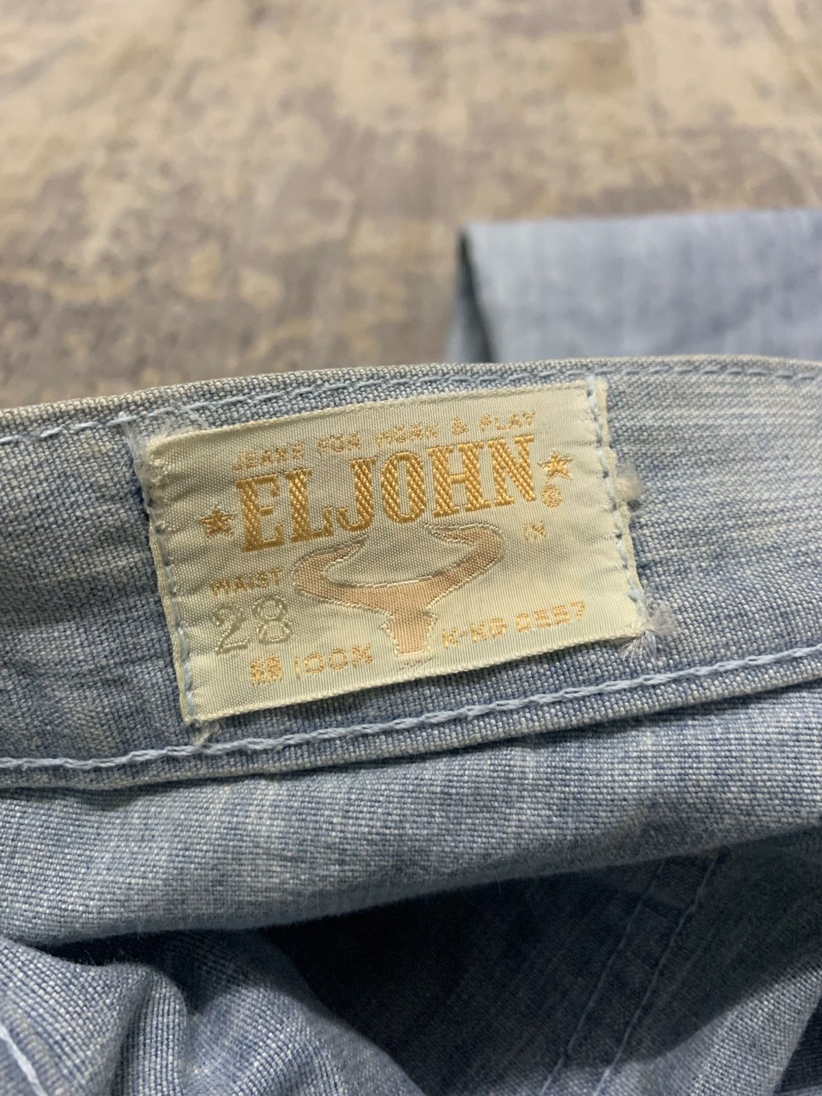 Japanese Brand Vintage 80s ELJOHN Flare Insane Hippie Denim Jeans W27 Size US 27 - 12 Thumbnail