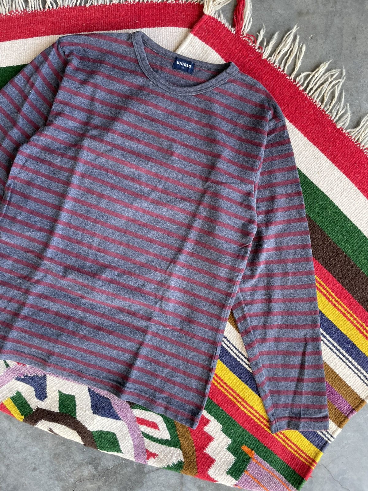 Uniqlo VTG 90s Uniqlo Border L/S Grunge Style Size US S / EU 44-46 / 1 - 3 Thumbnail
