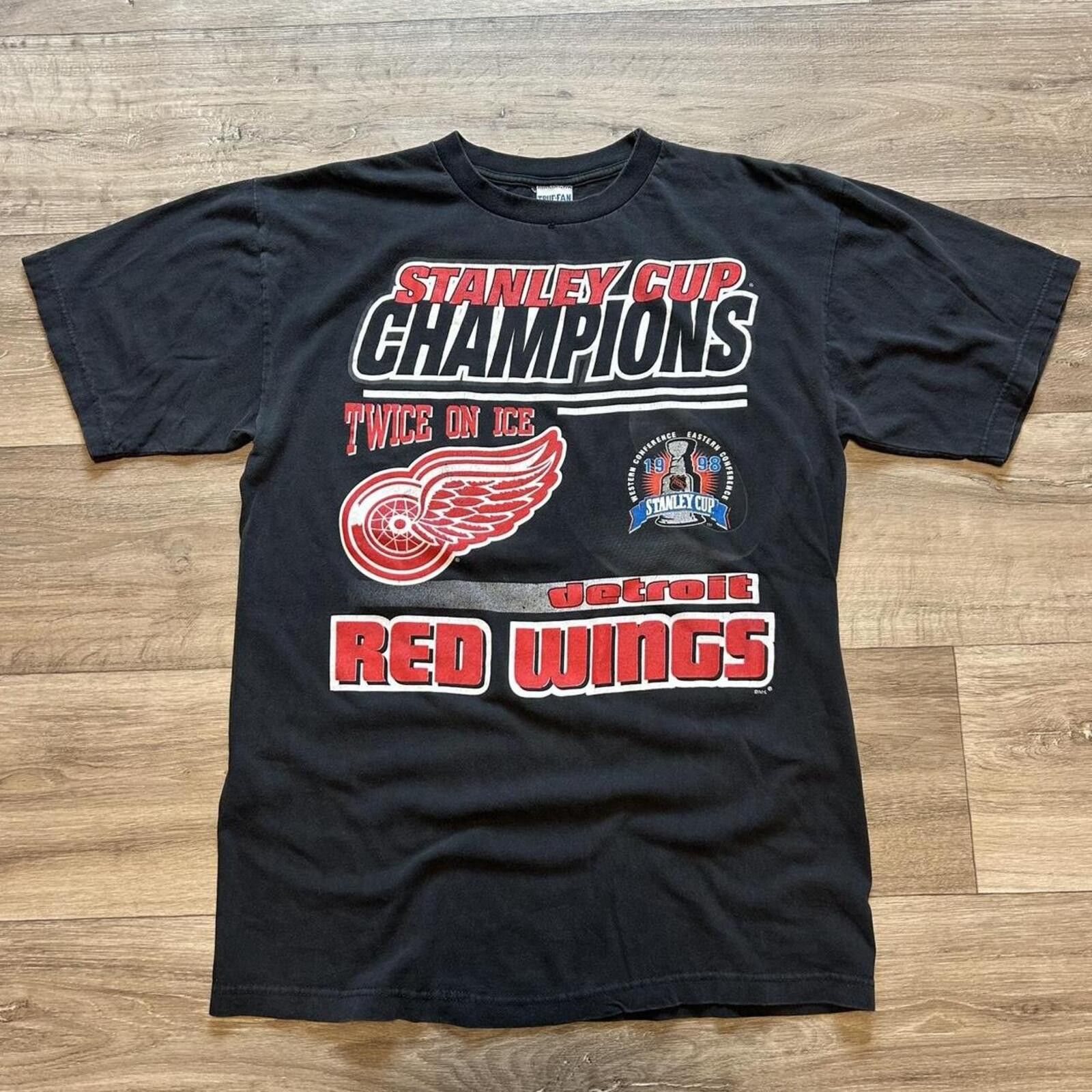 NHL Vintage 90s Detroit Red Wings Champions NHL Hockey t shirt L Size US L / EU 52-54 / 3 - 1 Thumbnail