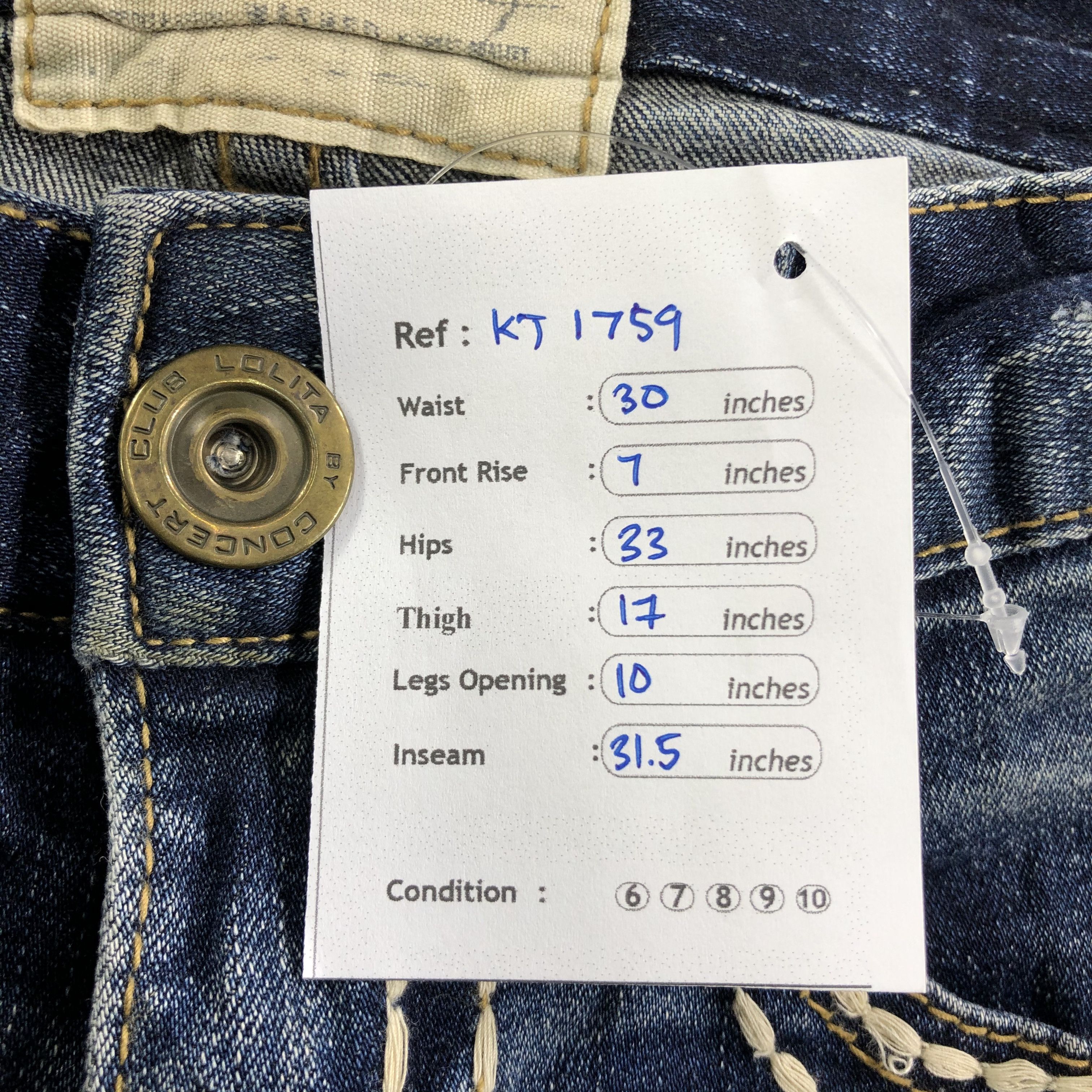 Japanese Brand Lolita Jeans Faded Blue Skinny Denim KJ1759 Size 30" / US 8 / IT 44 - 11 Thumbnail
