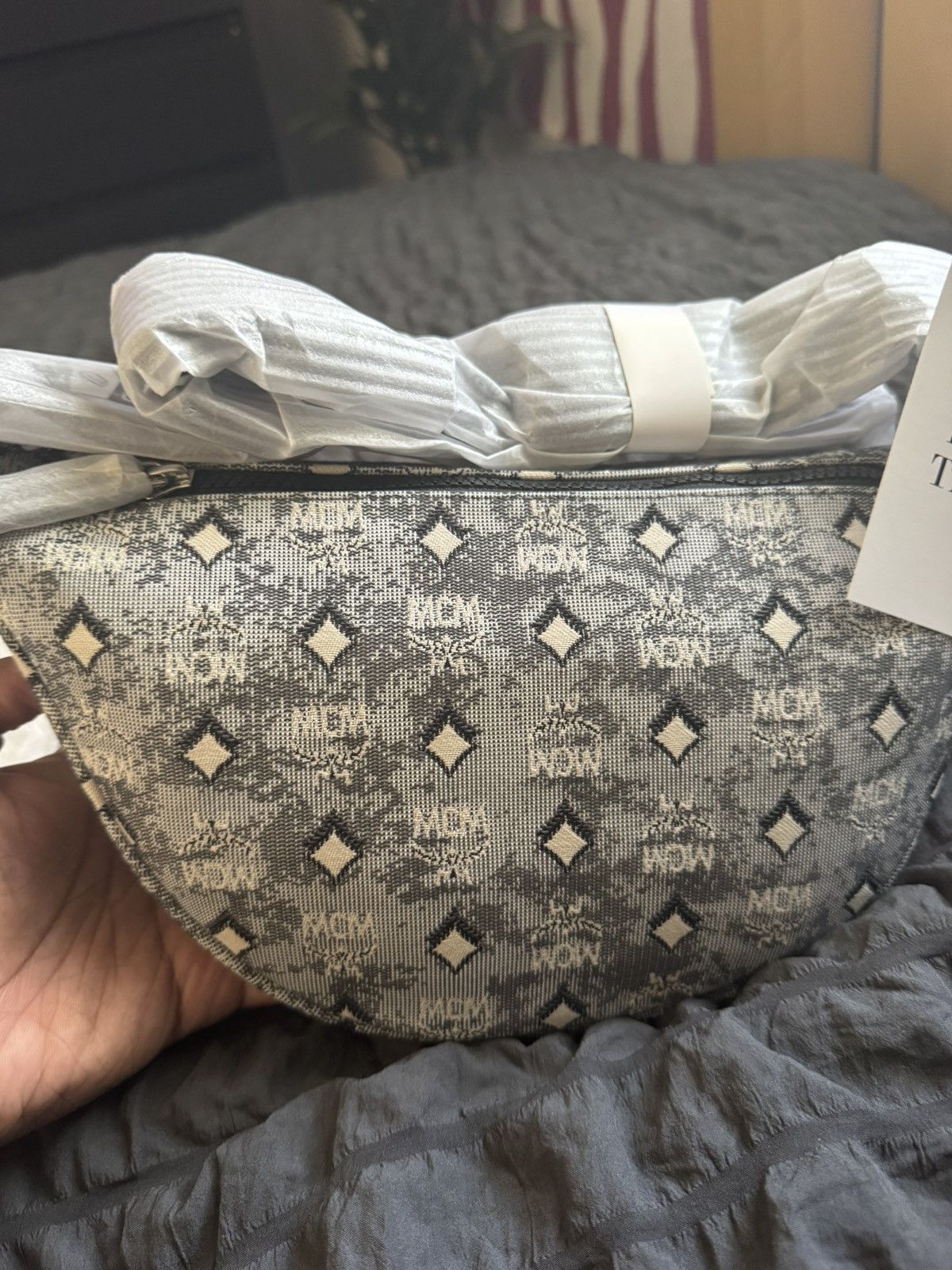 MCM MCM Visetos Monogram Belt Bag – Grey/Black – BNWT Size ONE SIZE - 7 Thumbnail