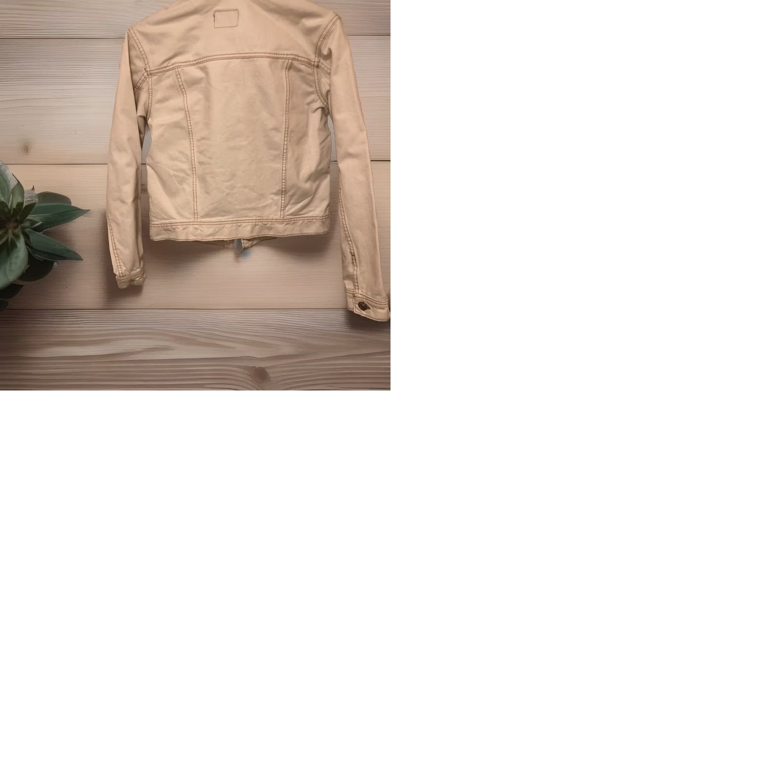 American Eagle Outfitters VINTAGE? No — American Eagle Outfitters Boyfriend Denim Jean Jacket XS Cream Women Jacket Size 26" / US 2 / IT 38 - 9 Thumbnail