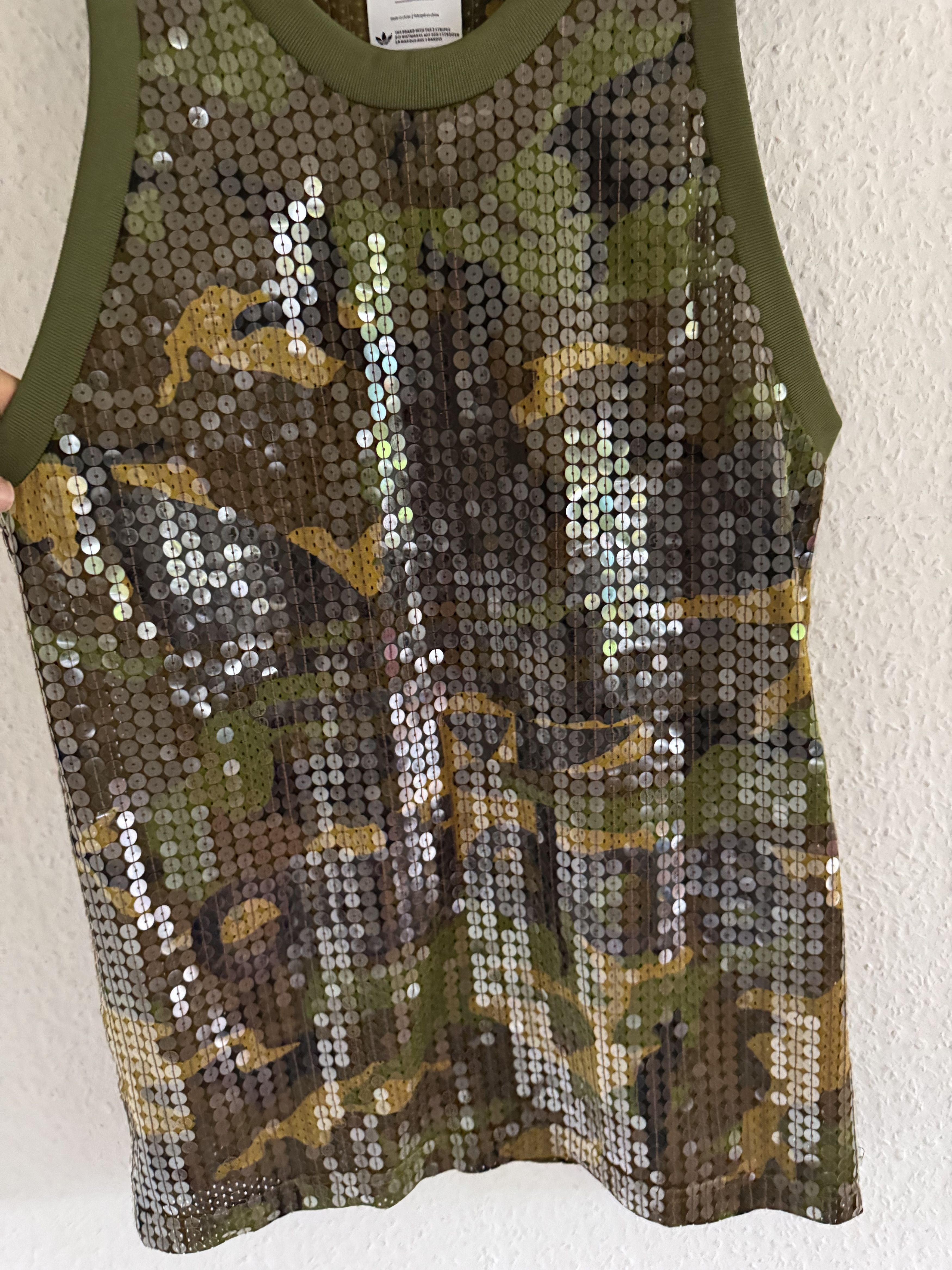 Jeremy Scott Sequin Camo Dress Tank Top Size US L / EU 52-54 / 3 - 4 Thumbnail