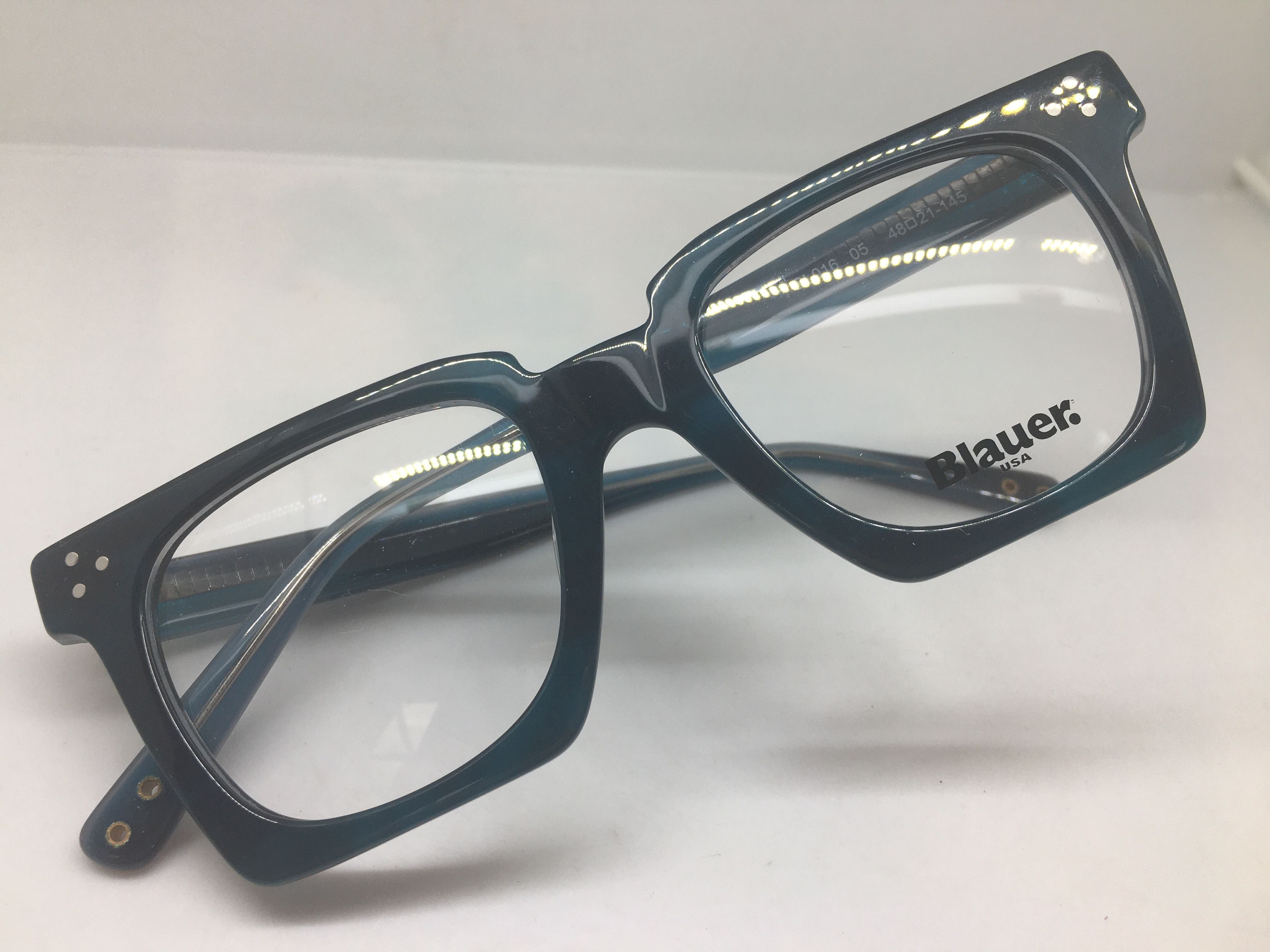 Other Blauer Clear Navy Blue PREPPY Eyeglasses Frame Size ONE SIZE - 4 Thumbnail