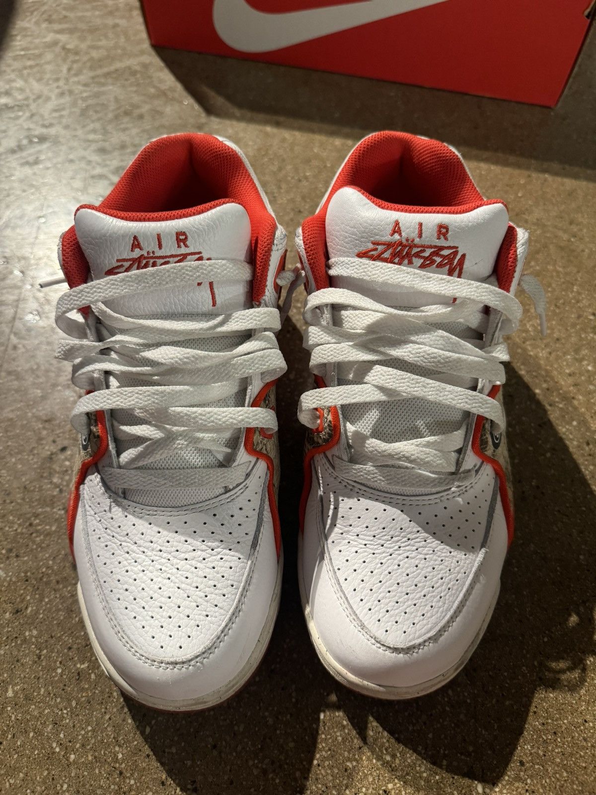 Nike × Stussy Nike x Stussy Air Flight ‘89 Low SP Habanero Red Size US 7 / EU 40 - 3 Thumbnail