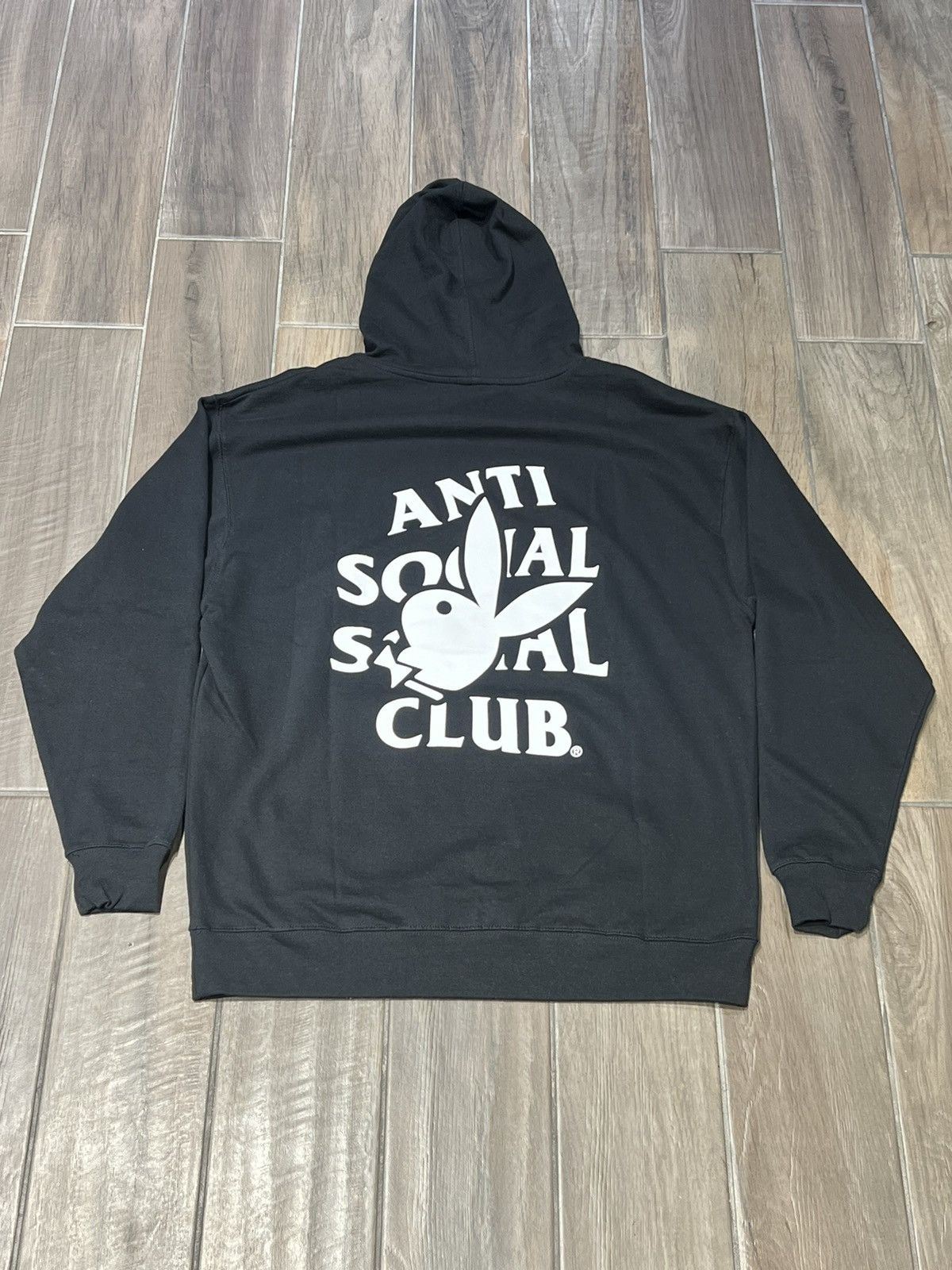 Anti Social Social Club × Playboy ASSC x PLAYBOY “BUNNY LOGO” HOODIE - SIZE XL - (BLACK) Size US XL / EU 56 / 4 - 2 Thumbnail