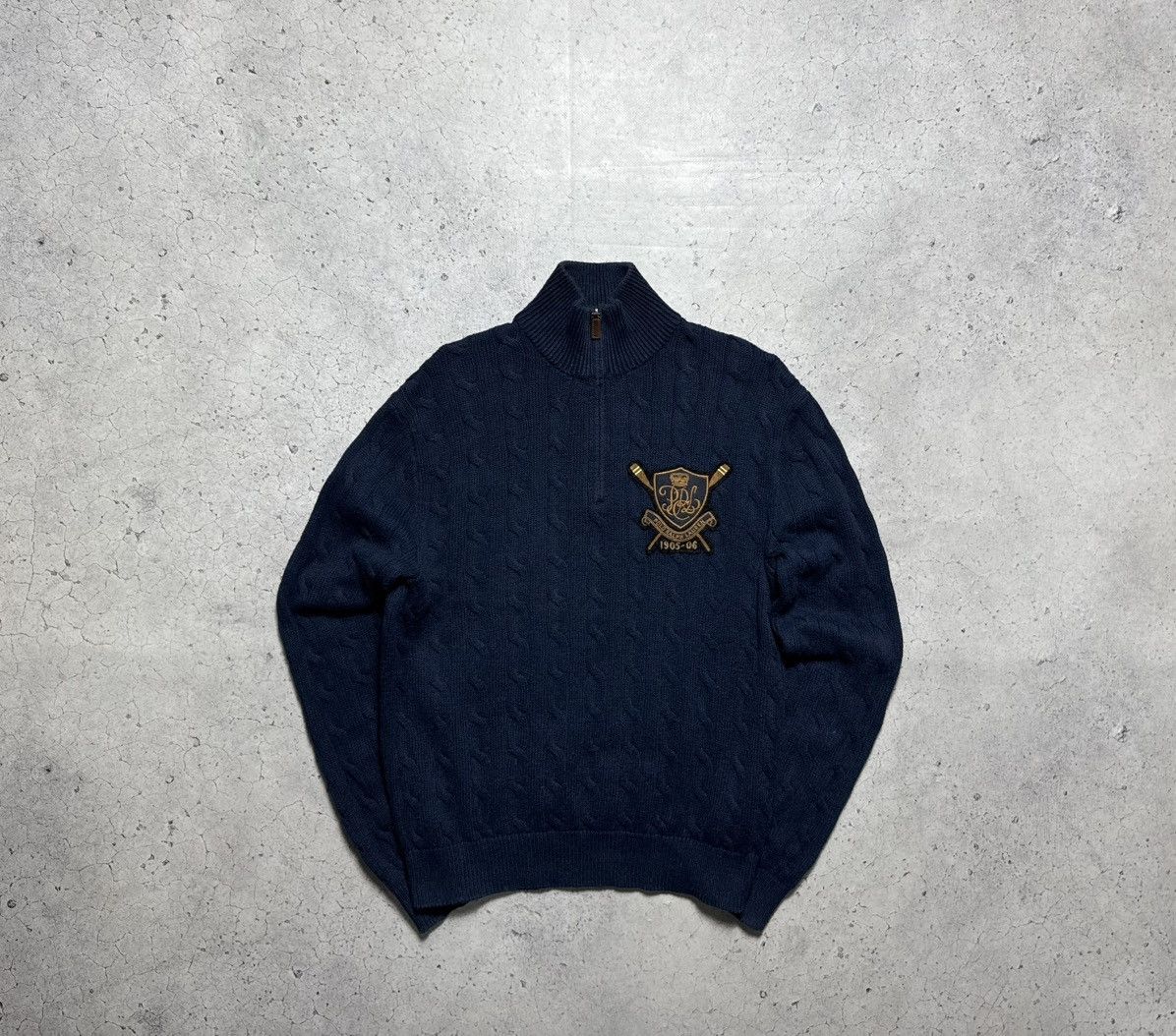 Polo Ralph Lauren Polo Ralph Lauren Knitted Sweater 1/4 Zip Blue Big Logo Size US M / EU 48-50 / 2 - 2 Thumbnail
