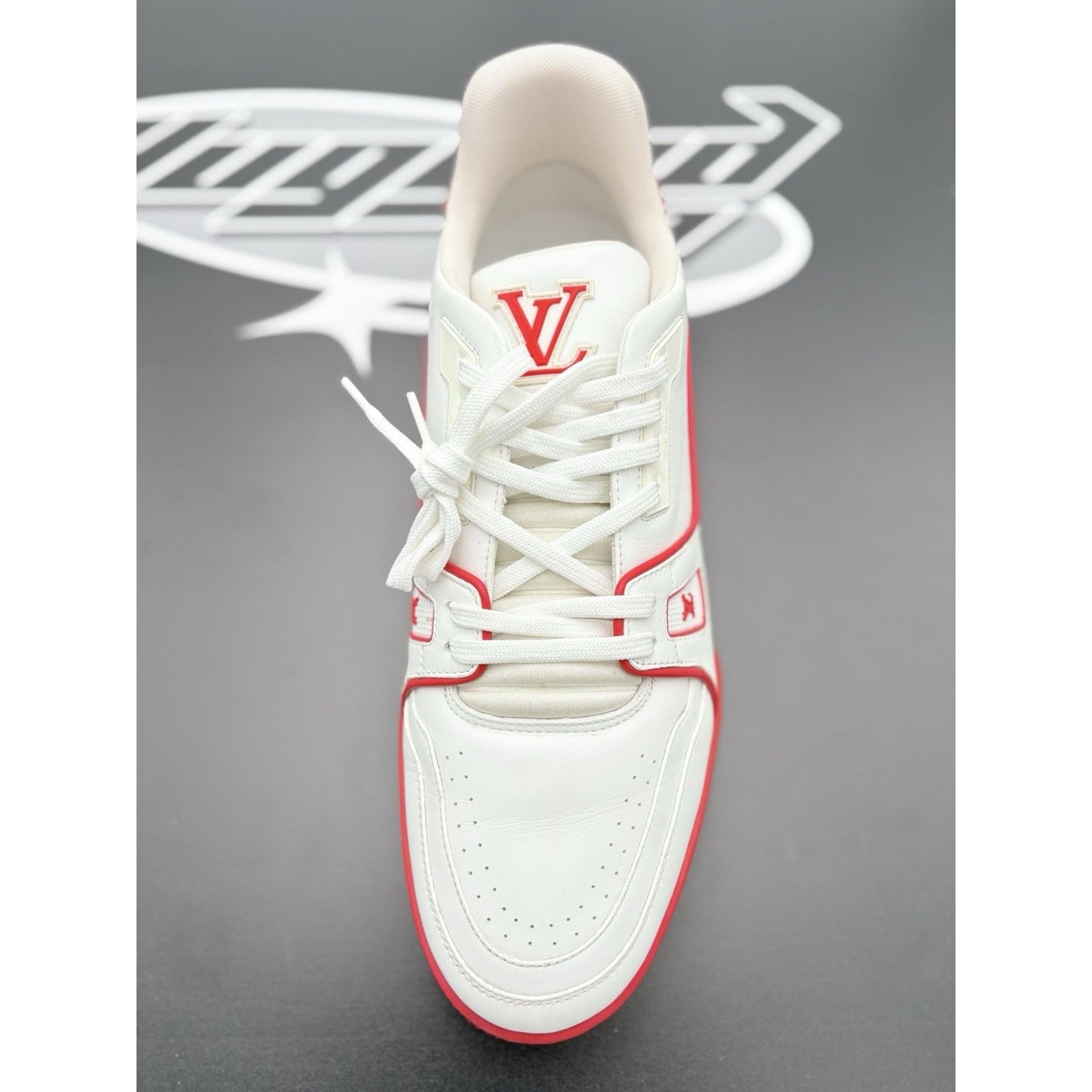 Louis Vuitton Louis Vuitton Trainer ' White Red ' | SUPER CLEAN! Size US 11.5 / EU 44-45 - 10 Thumbnail