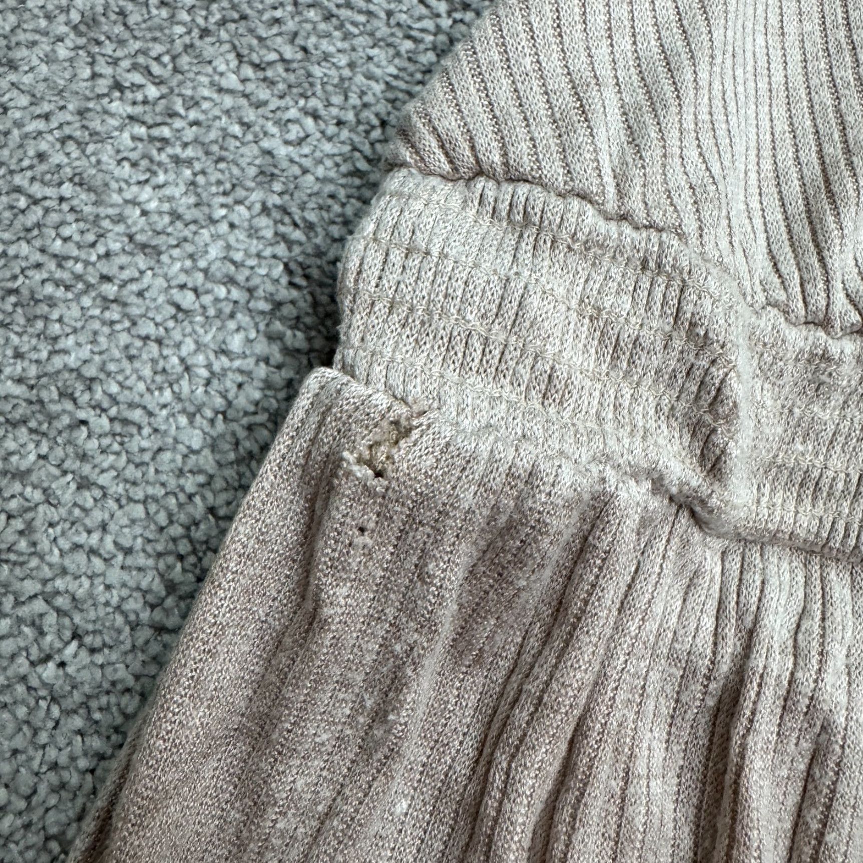 Vintage VINTAGE Kennedy Womens Jumpsuit S Wide Leg Ribbed Knit Tie Strap Sleeveless Boho Minimalist Summer Beige Size S / US 4 / IT 40 - 5 Thumbnail