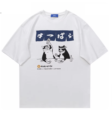 Japanese Brand × Vintage "Bar Cat-White-L" T-shirt Size US L / EU 52-54 / 3 - 1 Thumbnail