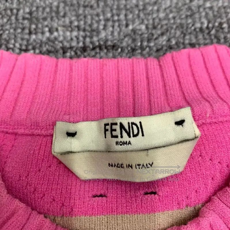 Fendi Fendi Pink Striped Cotton Women's T-Shirt . Size S / US 4 / IT 40 - 8 Thumbnail