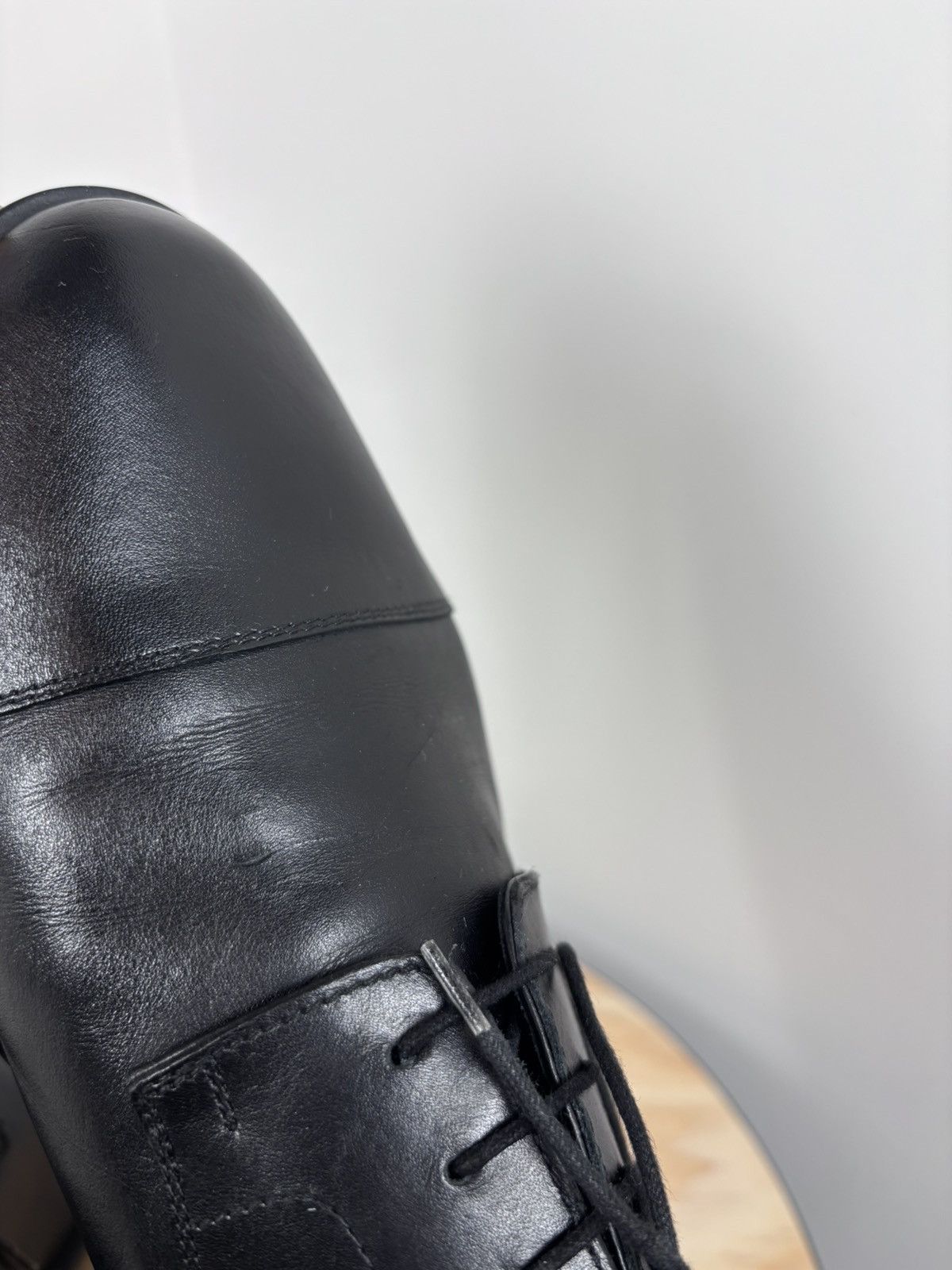 Hermes Hermes Men’s Black Leather Cap Toe Derby Dress Shoes Size US 8 / EU 41 - 14 Thumbnail