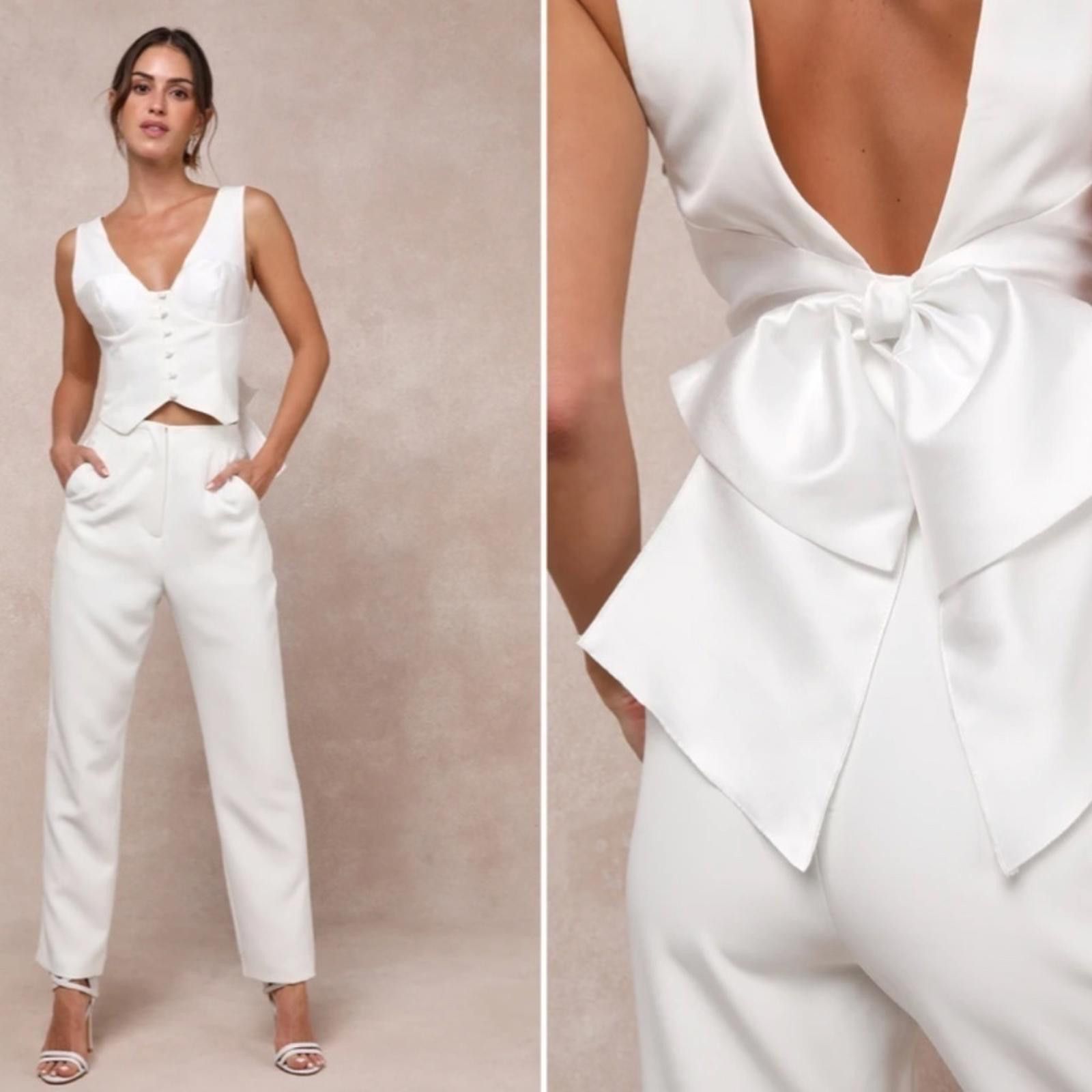 Lulus LULU's Wedding Bridal Bachelorette Chic Bustier Vest Top Size 32" / US 10 / IT 46 - 4 Thumbnail