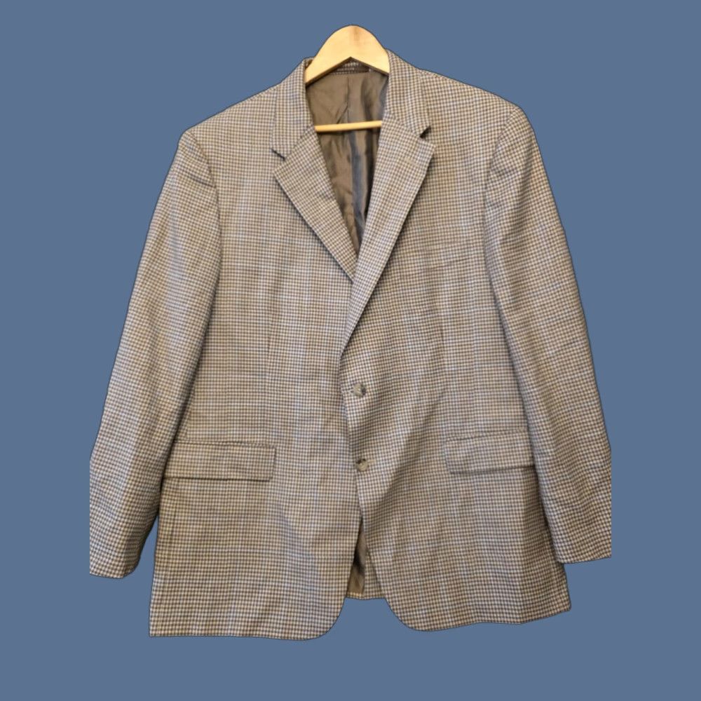 Vintage Hickey Freeman Blazer Sport Coat Mens 46 Brown Wool Check Tweed USA Jacket Jacket/Coat Length Regular Size 46R - 1 Thumbnail