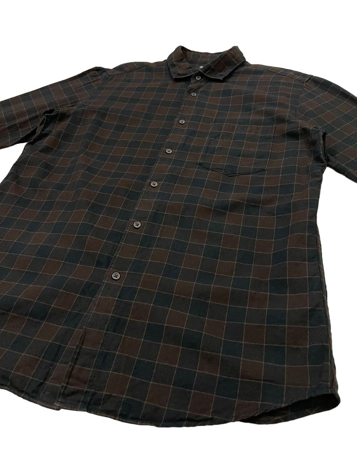 Flannel × Japanese Brand Vintage Uniqlo Travis Scott Style Tartan Plaid Flannel Size US L / EU 52-54 / 3 - 4 Thumbnail