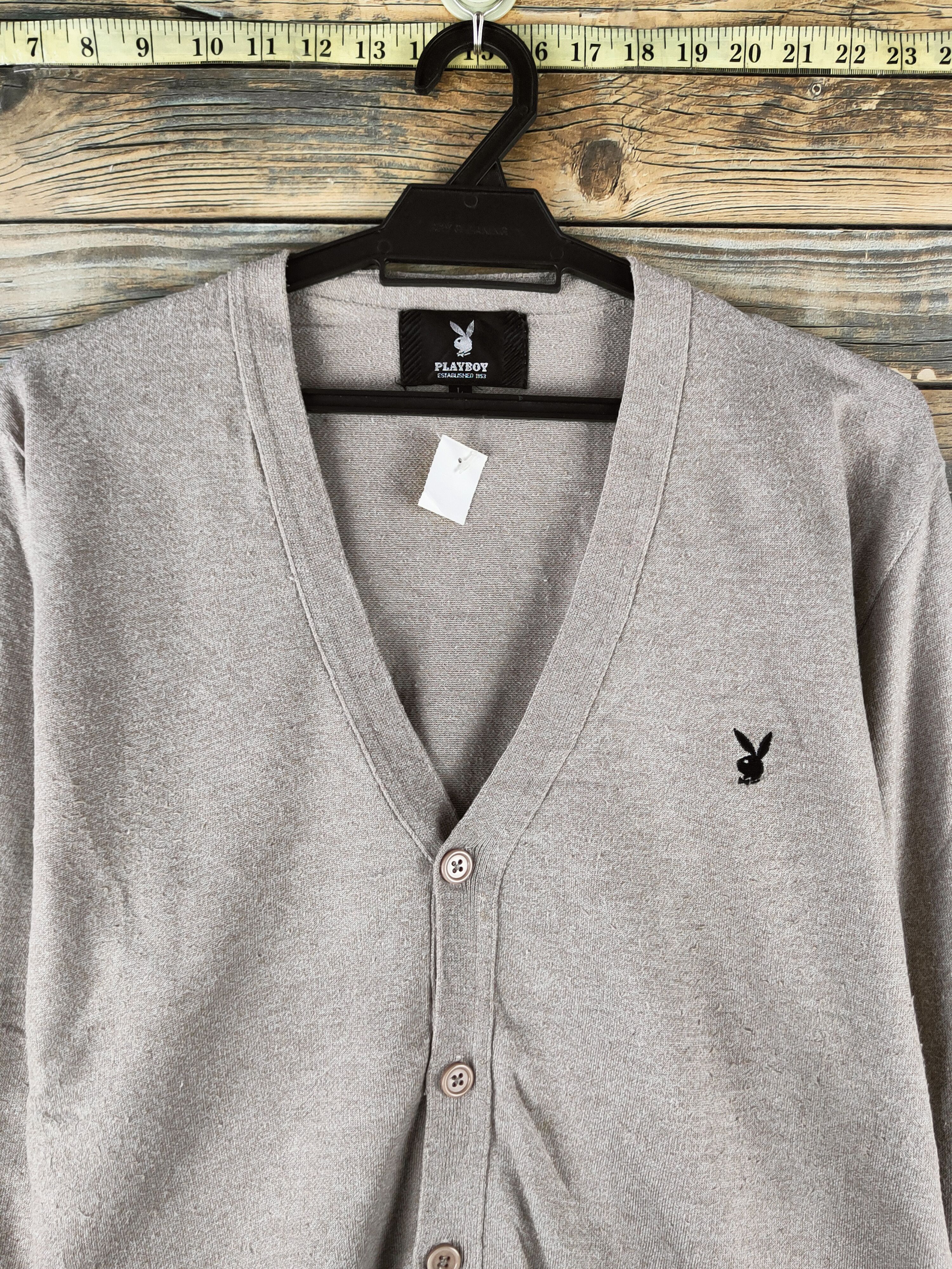 Playboy DL Playboy Beige Knitwear Cardigan #46-945 Size US L / EU 52-54 / 3 - 2 Thumbnail