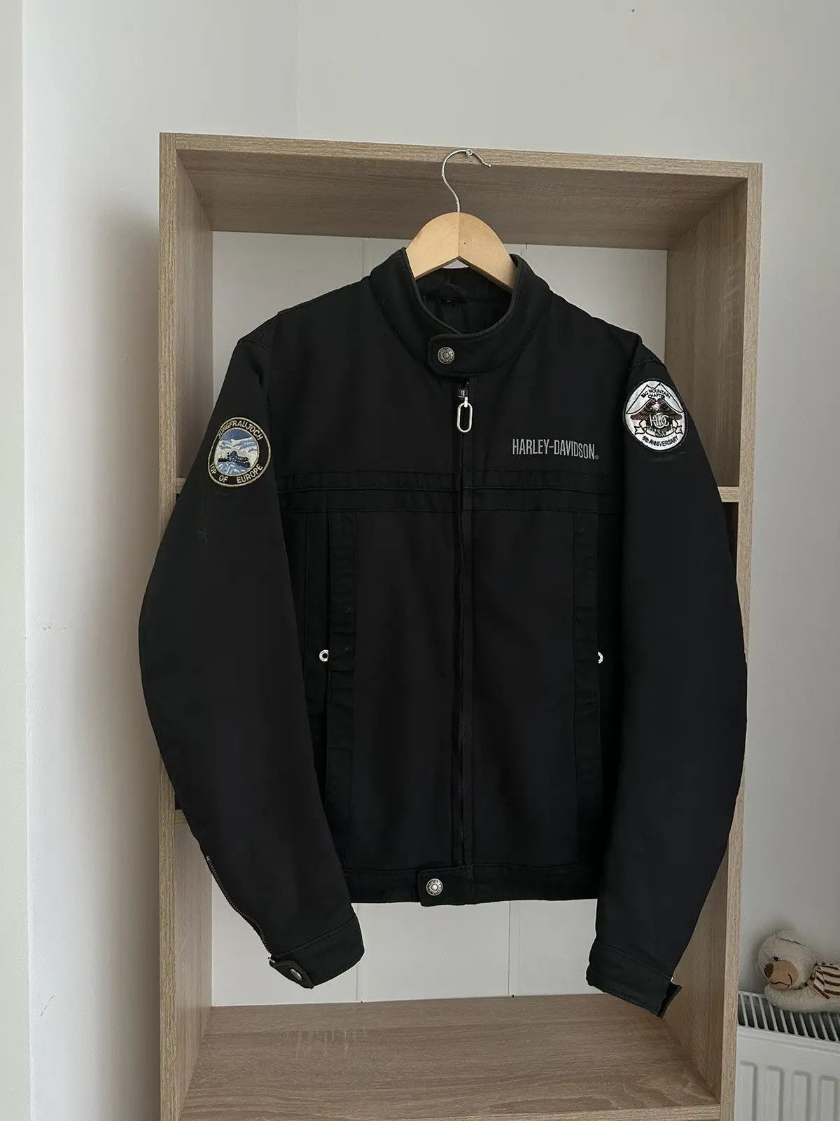 Harley Davidson × Vintage Vintage Harley-Davidson Big Logo Moto Black Jacket Size US S / EU 44-46 / 1 - 13 Thumbnail