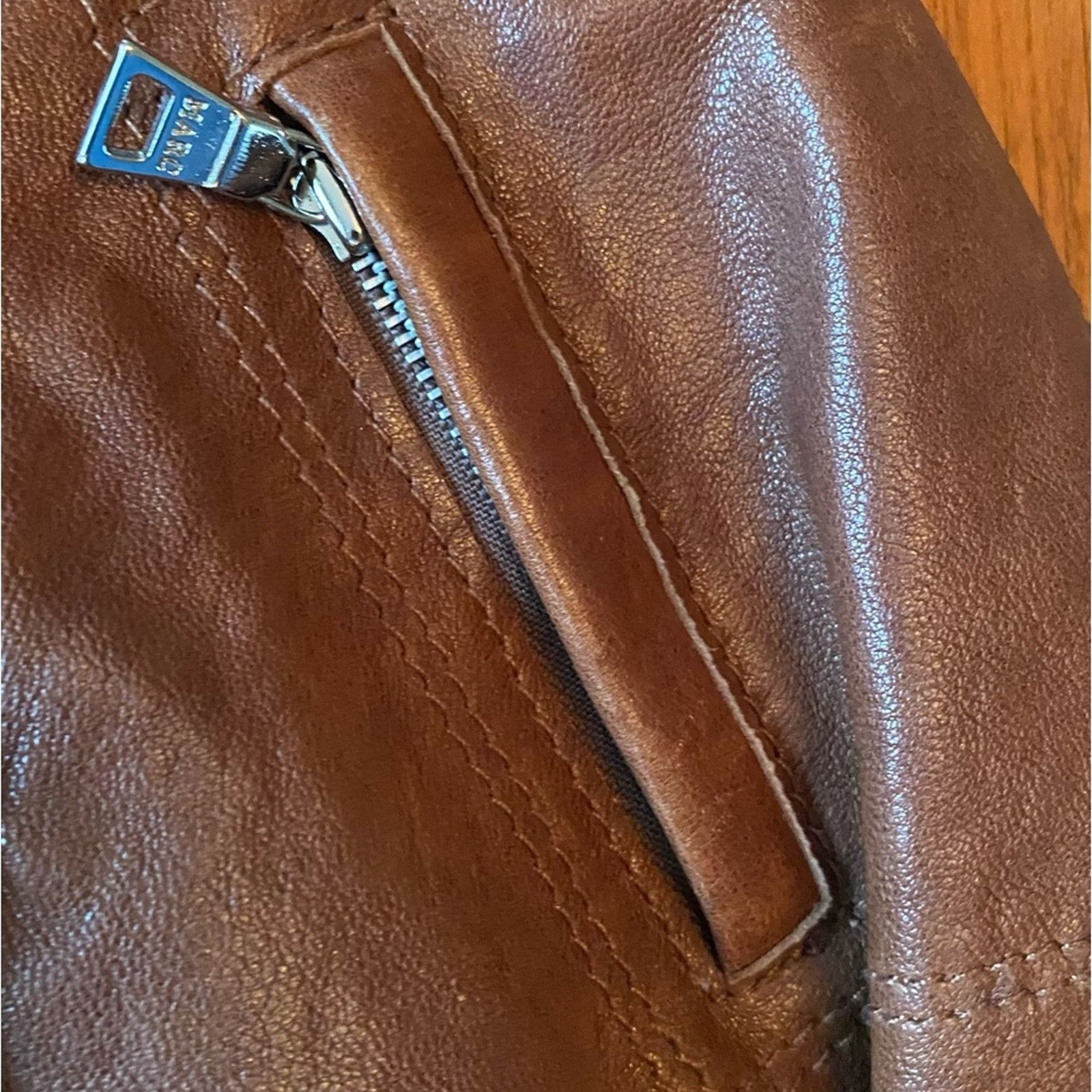 Andrew Marc Andrew Marc NY $450 Leather Cocoa Brown Biker Jacket S Size S / US 4 / IT 40 - 8 Thumbnail