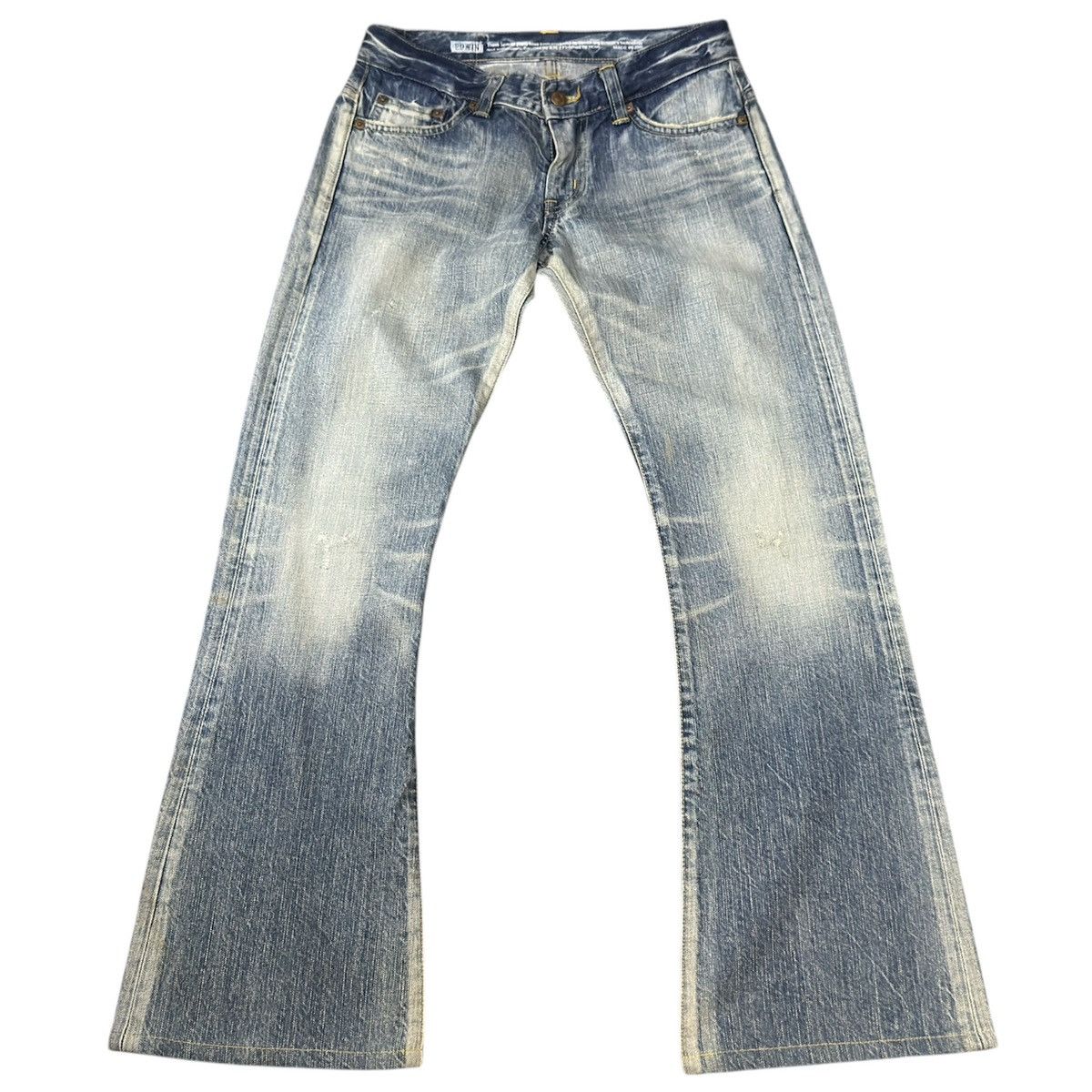 If Six Was Nine 🔥🇯🇵 Vintage 90s Flared Edwin Damage 13oz 503 Denim Jeans Size US 30 / EU 46 - 1 Thumbnail