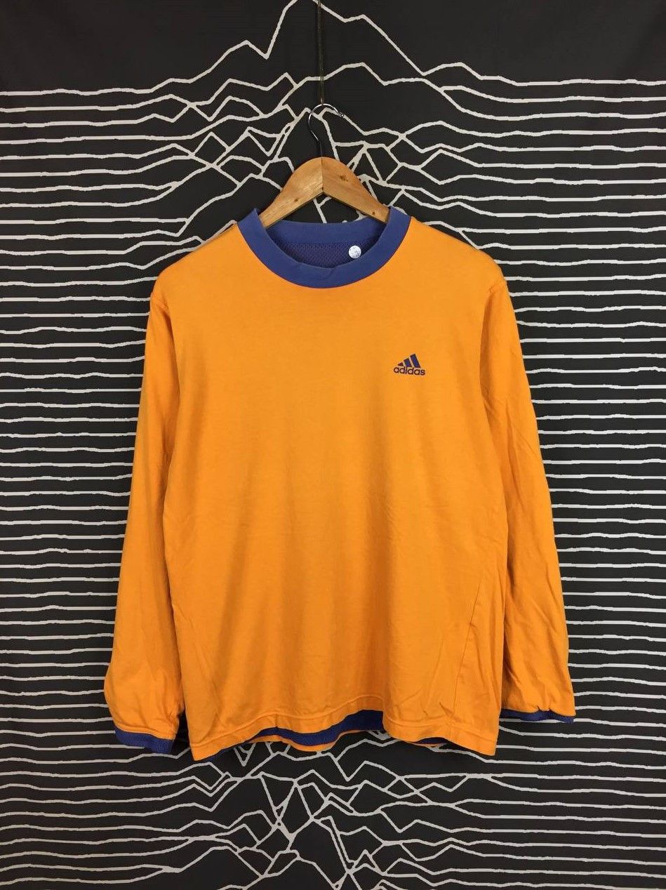 Adidas Adidas Reversible Long Sleeve Orange Blue Mesh Retro Tee Size US L / EU 52-54 / 3 - 2 Thumbnail