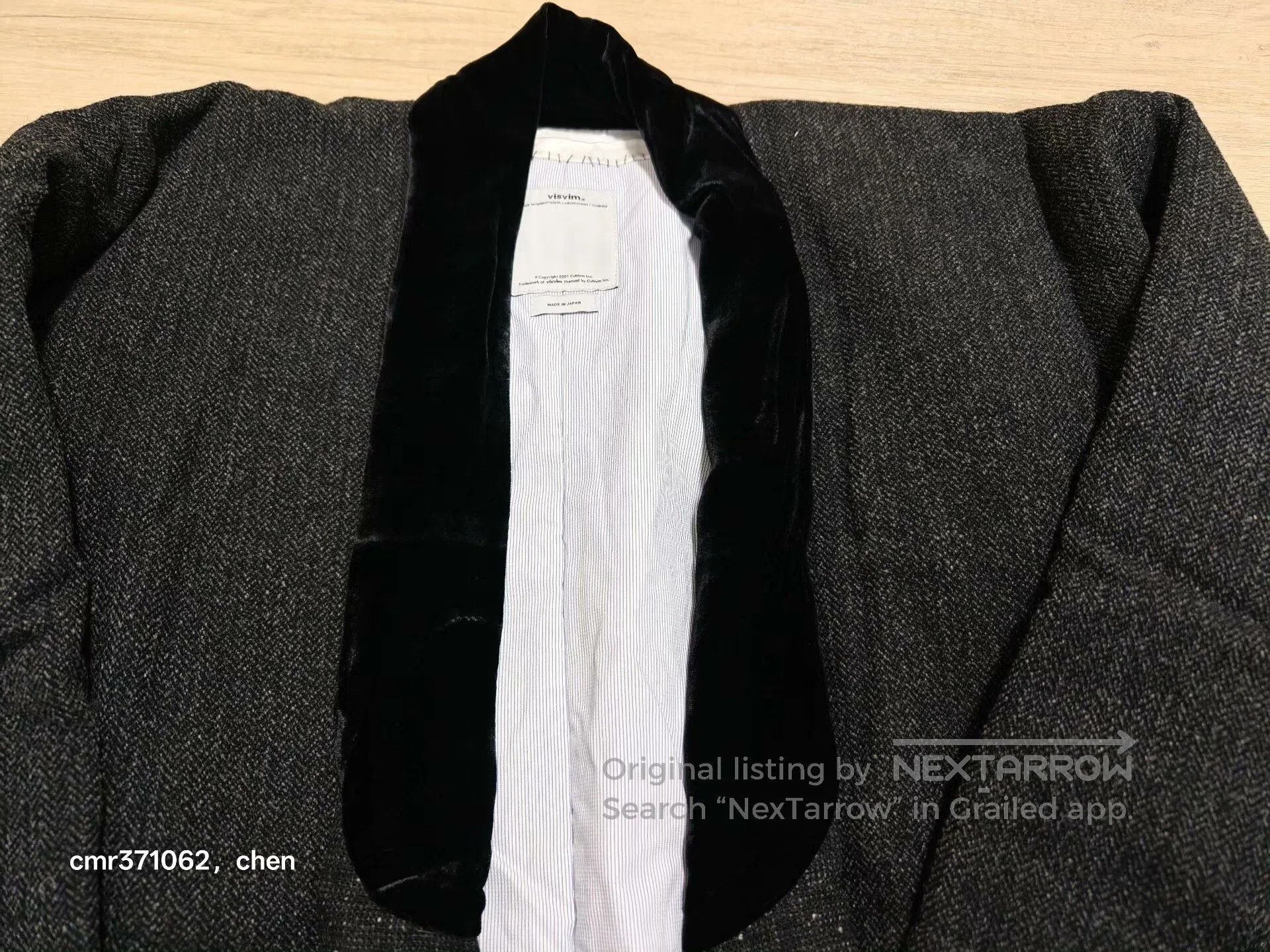 visvim 17aw dotera coat herringbone charcoal.