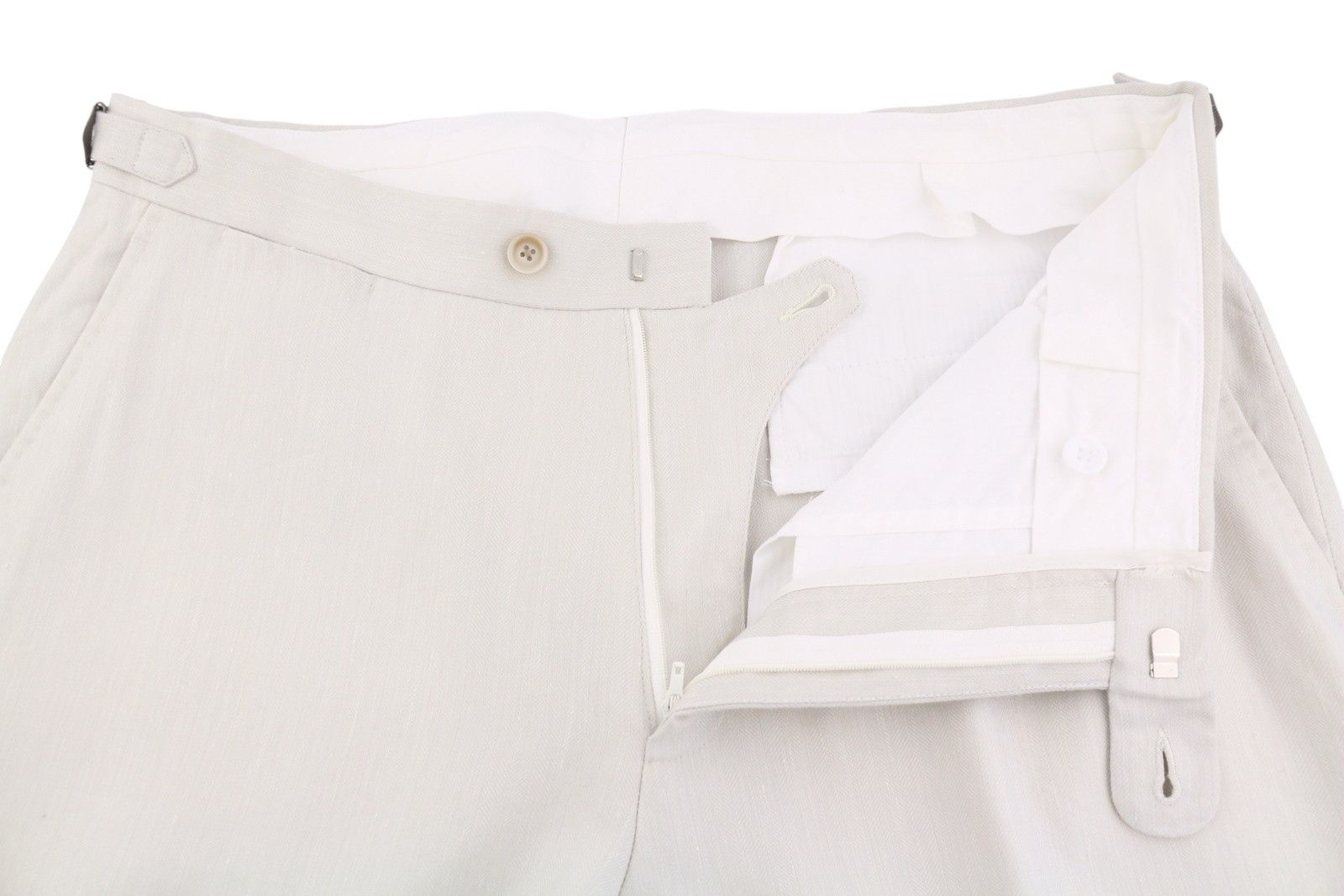 Suitsupply UK42L Light Grey Linen Wool Silk Slim Trousers 86750 Size 42L - 4 Thumbnail