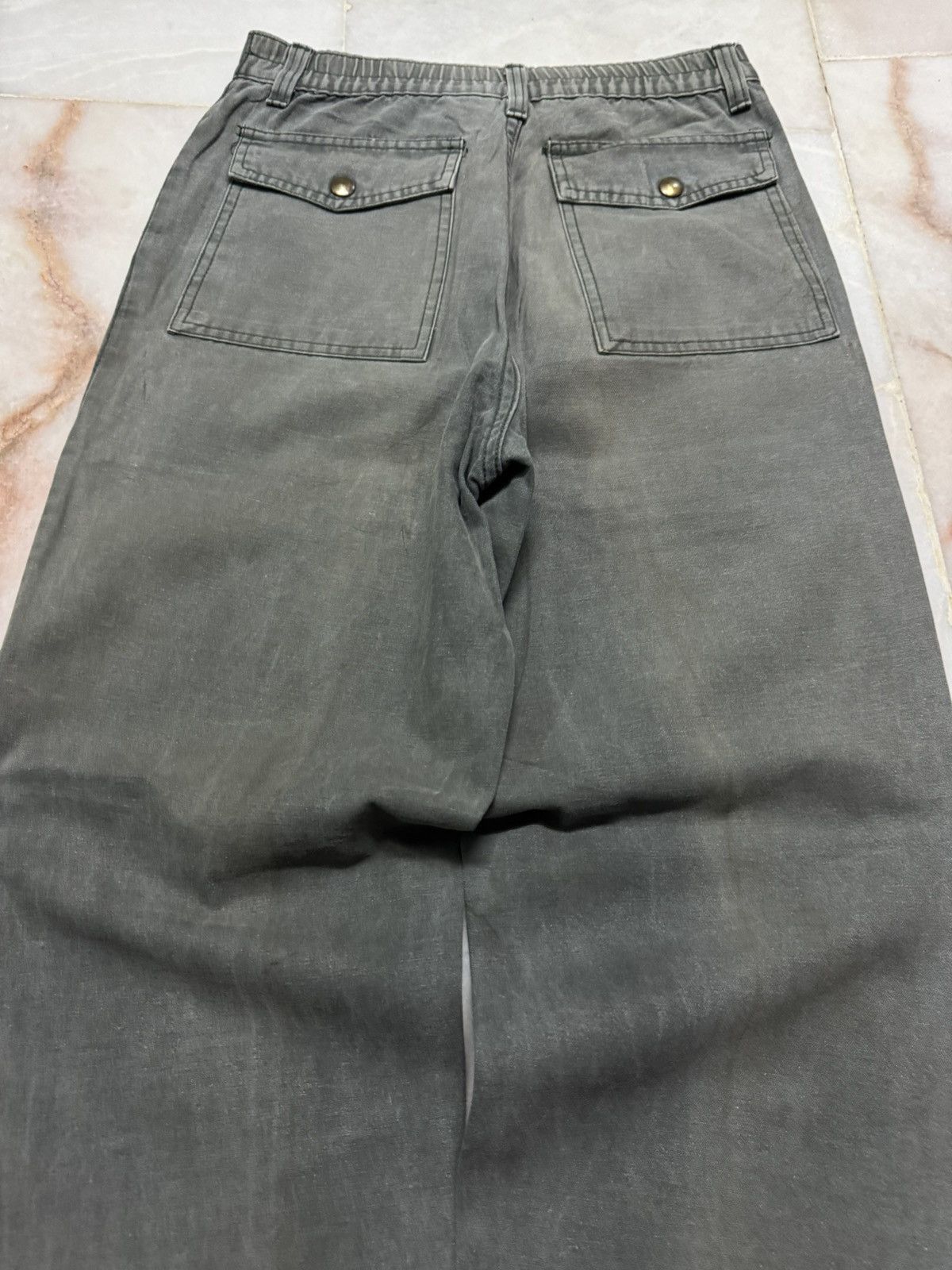 Japanese Brand THRASHED 90s WORKWEAR PANTS MULTIPOCKET DOUBLE KNEE Size US 26 / EU 42 - 13 Thumbnail