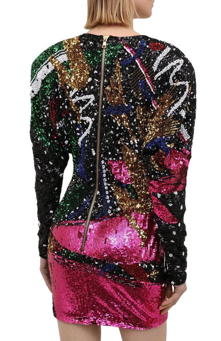 Balmain o1y0525 Sequins Mini Dress in Multicolor Size M / US 6-8 / IT 42-44 - 3 Thumbnail