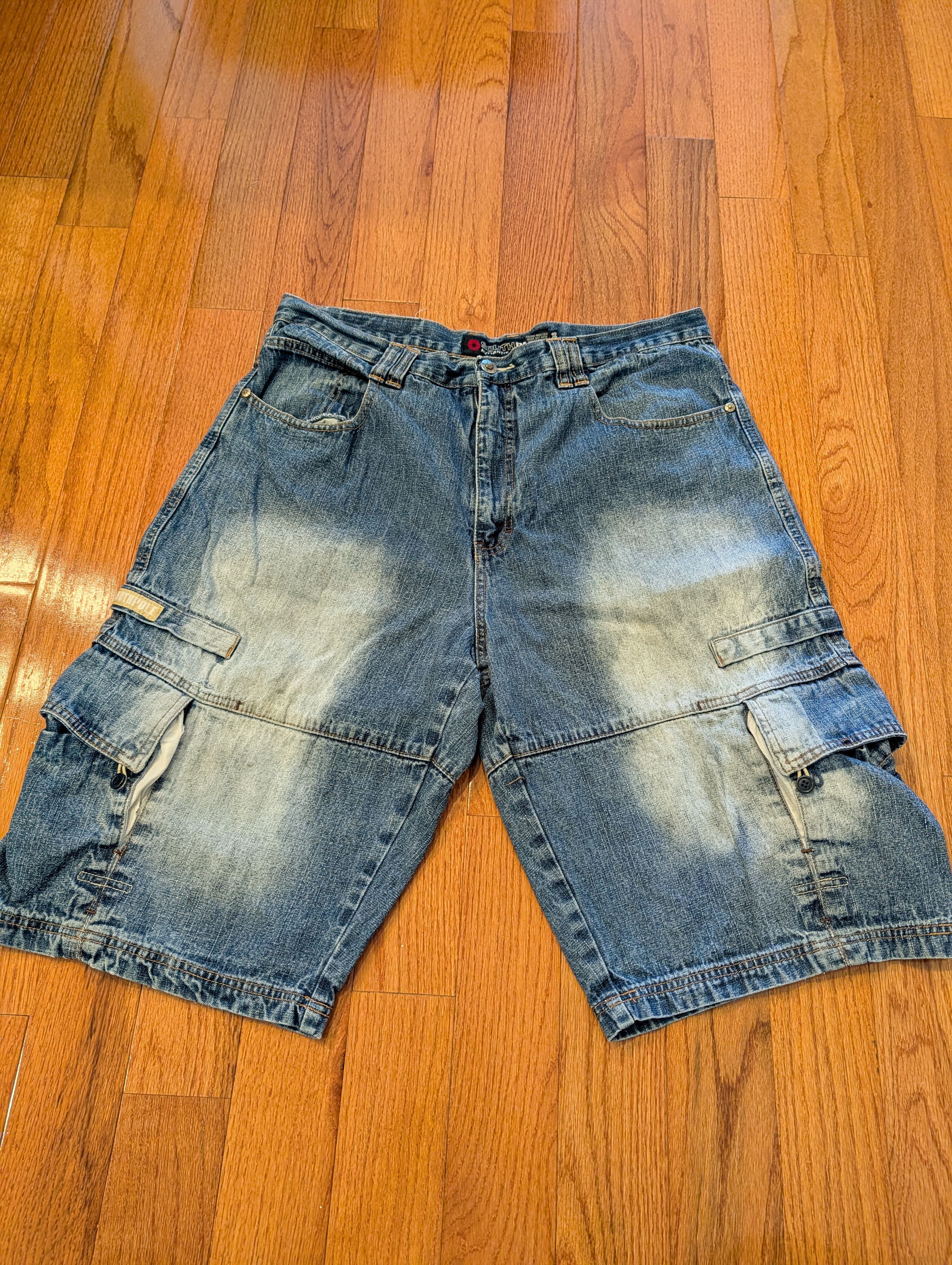 Southpole Vintage Y2K South Pole 38 Blue Baggy Cargo Denim Shorts Size US 38 / EU 54 - 3 Thumbnail