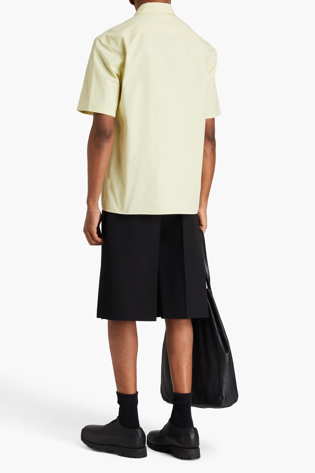 Jil Sander o1y1124 Short Sleeves Cotton Poplin Shirt in Pastel Yellow Size US S / EU 44-46 / 1 - 3 Thumbnail
