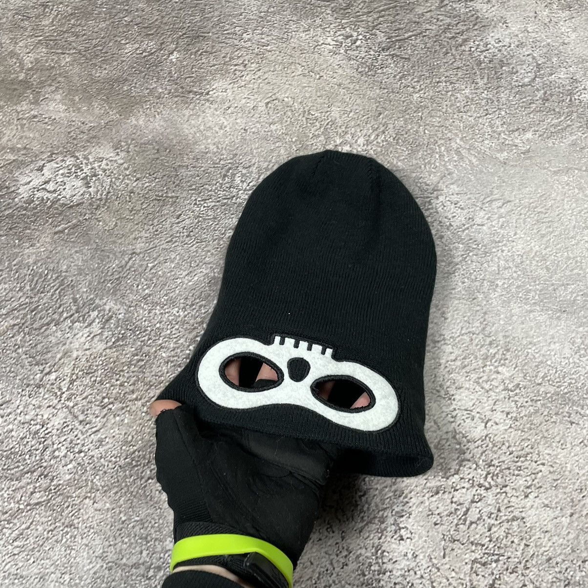 Vintage Vintage 90s Skull Face Graphic Beanie Black Goth Alt Slim OS Size ONE SIZE - 4 Thumbnail