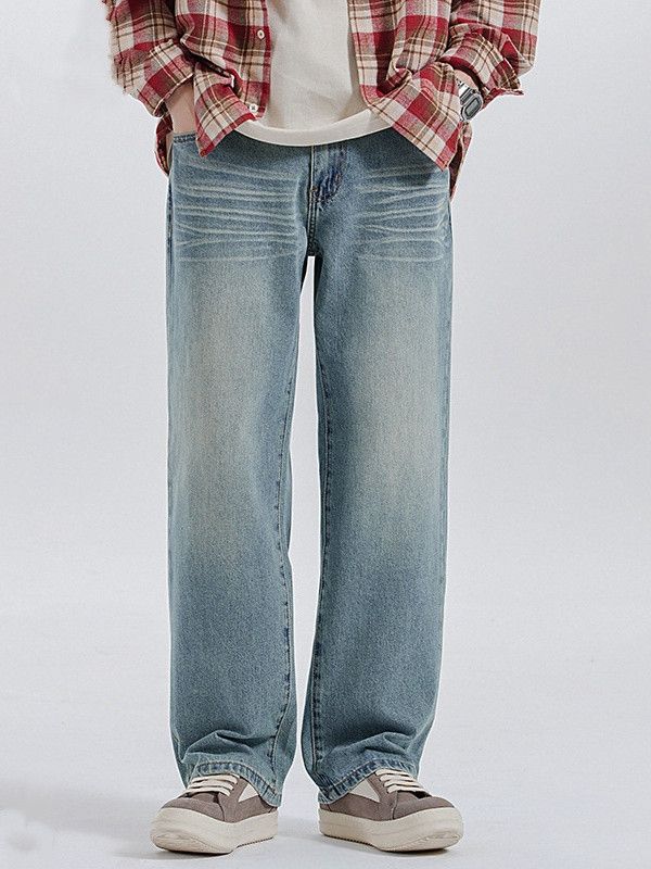 Japanese Brand American-style washed straight leg men's jeans Size US 32 / EU 48 - 1 Thumbnail