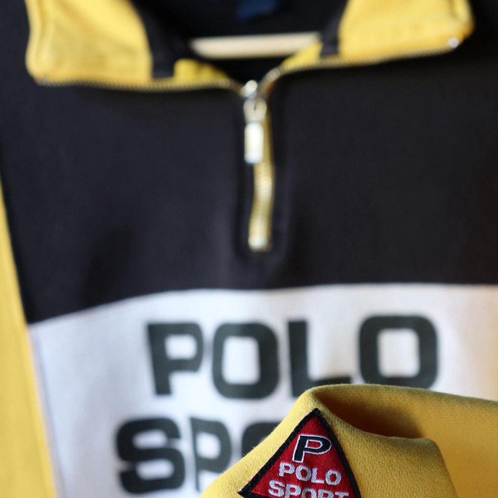 Polo Ralph Lauren Polo Sport yellow quarter zip sweatshirt #skater #90s Size US L / EU 52-54 / 3 - 2 Thumbnail