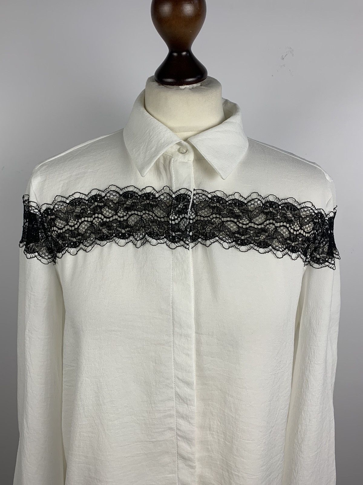 Maje Women’s Maje Crochet Blouse Shirt Long Sleeve Size 2 White Size XS / US 0-2 / IT 36-38 - 2 Thumbnail