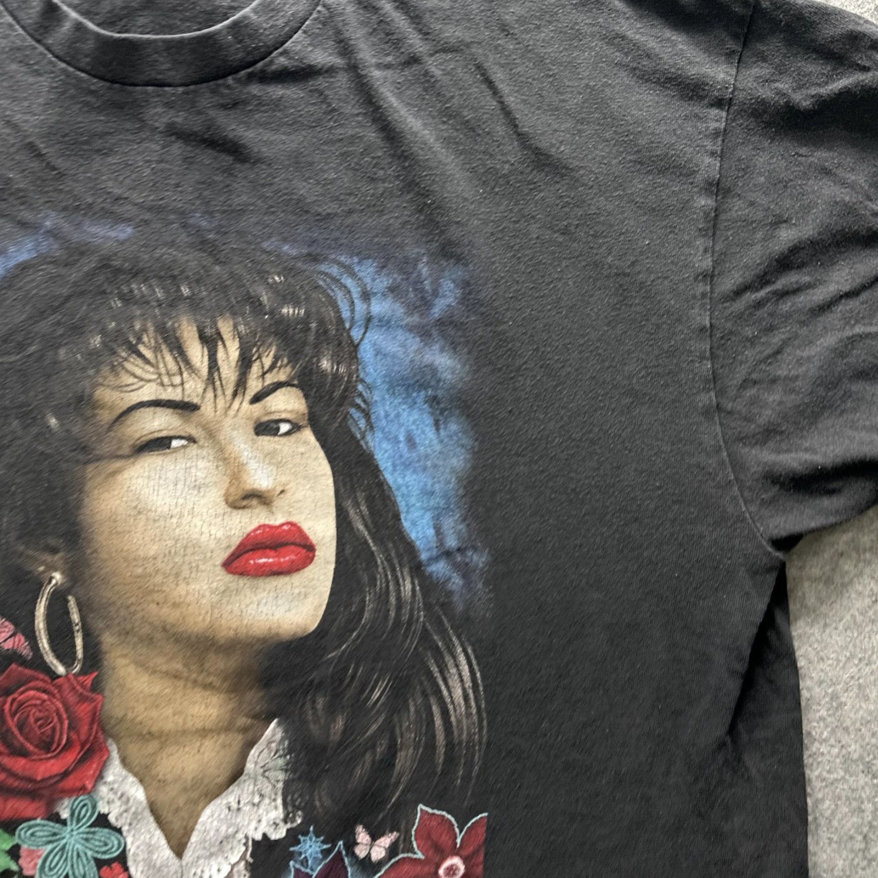 Other VINTAGE Selena Shirt Mens XL Black TeeStyled Floral Portrait Graphic 90s Size US XL / EU 56 / 4 - 6 Thumbnail