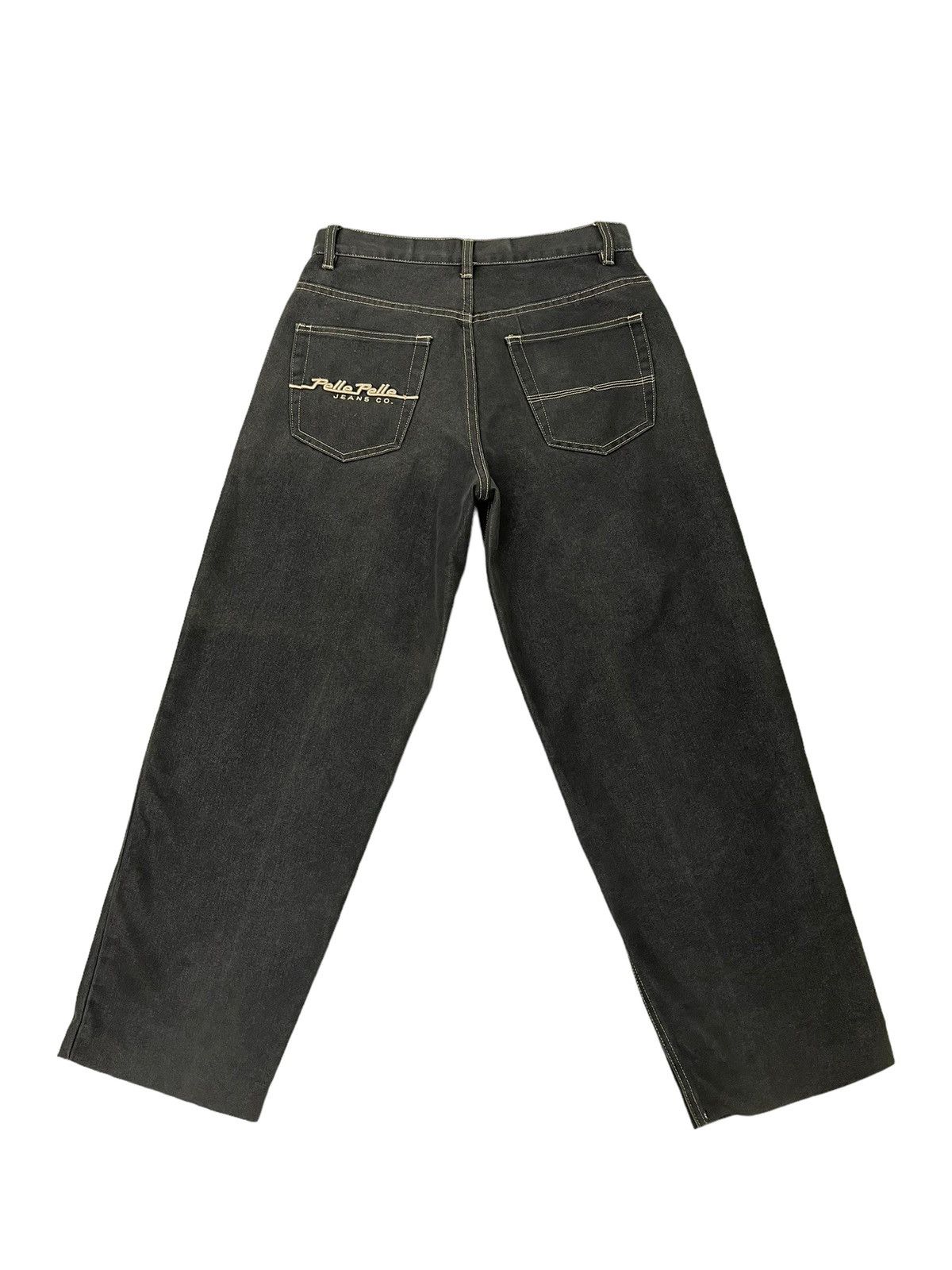 image of Hysteric Glamour Baggy Wide Jeans VTG Pelle Pelle Marc Buchanan 75 in Black, Men's (Size 32)