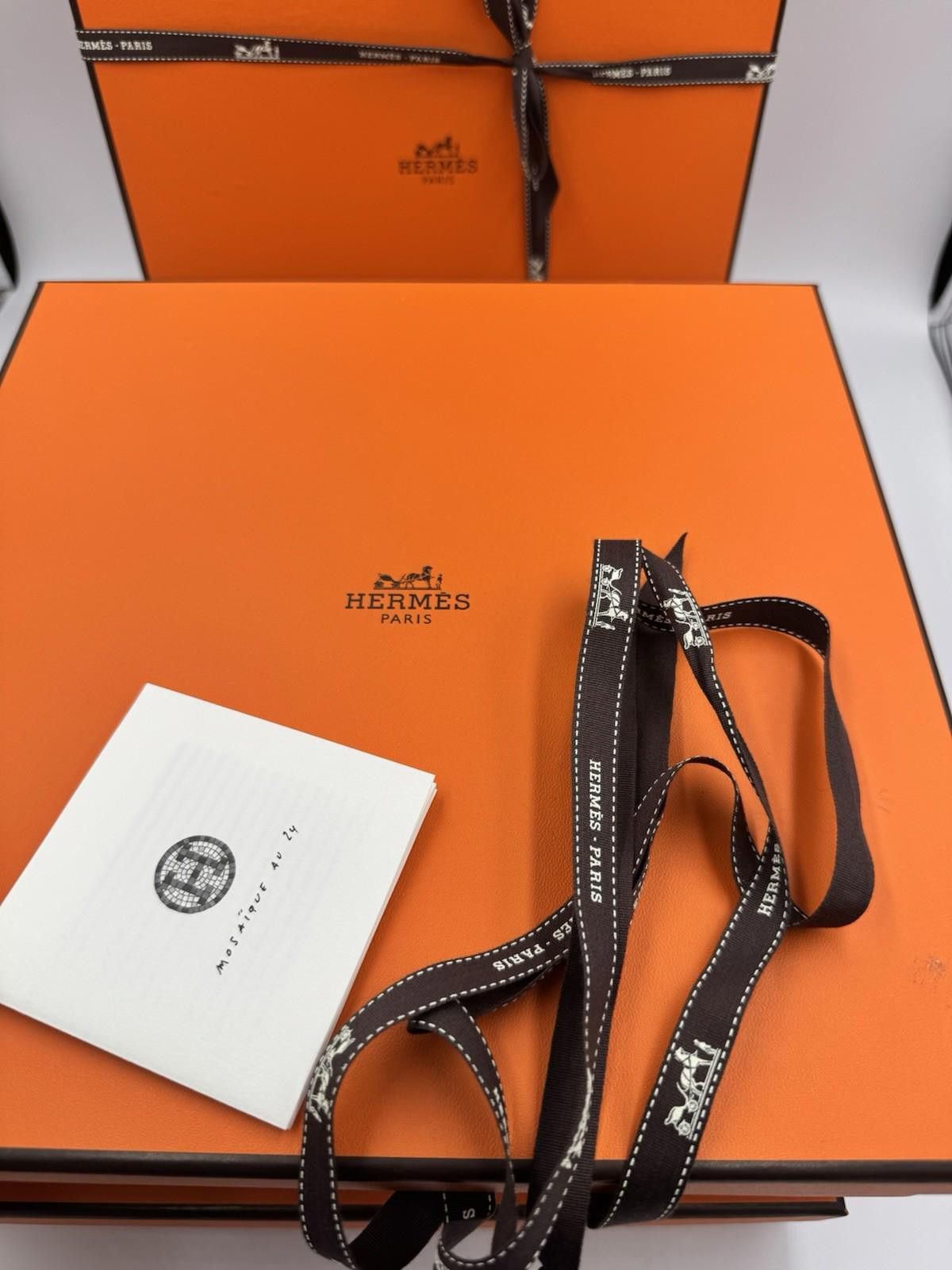 Hermes Hermes 11 by 11 4 Empty Authentic Box Only w/ Ribbons Slip N Size ONE SIZE - 6 Thumbnail