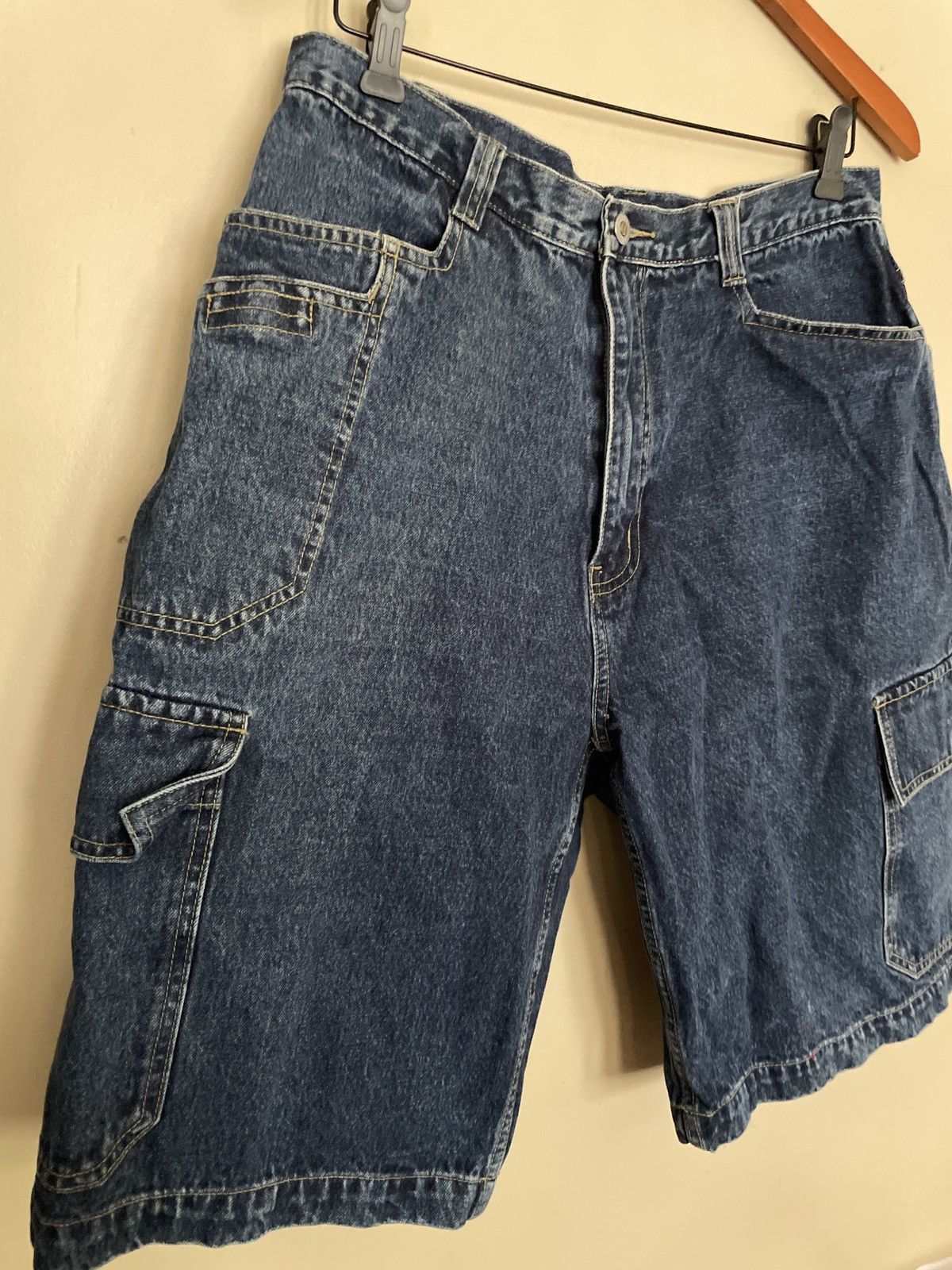 Designer × Vintage COOL J URBAN WEAR Blue Jean Denim Shorts Jorts waist cargo 🔥 Size US 34 / EU 50 - 2 Thumbnail