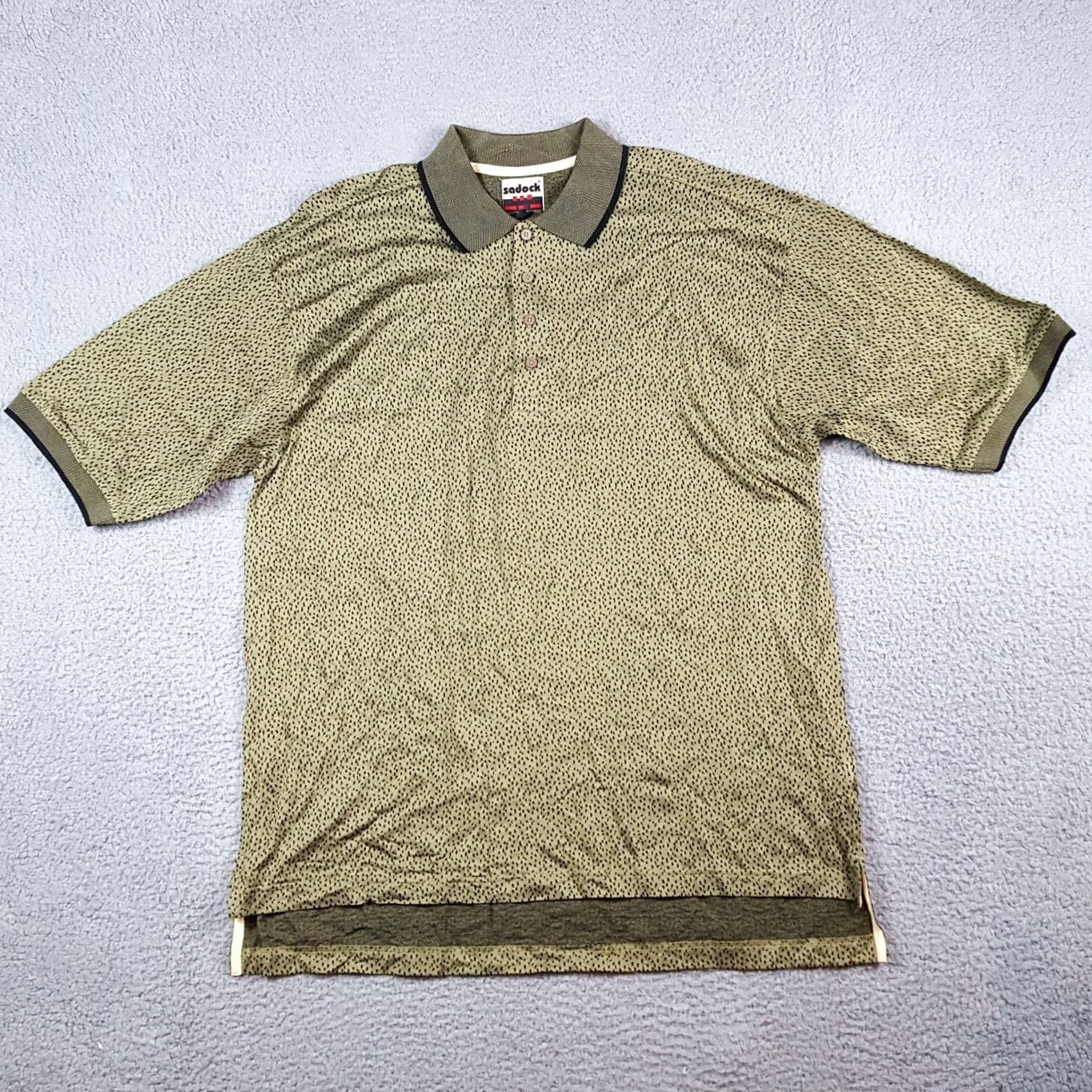 Vintage VINTAGE Sadock Polo Shirt Oversized Cheetah Print Preppy Golf Shirt Size L Mens Size US L / EU 52-54 / 3 - 2 Thumbnail