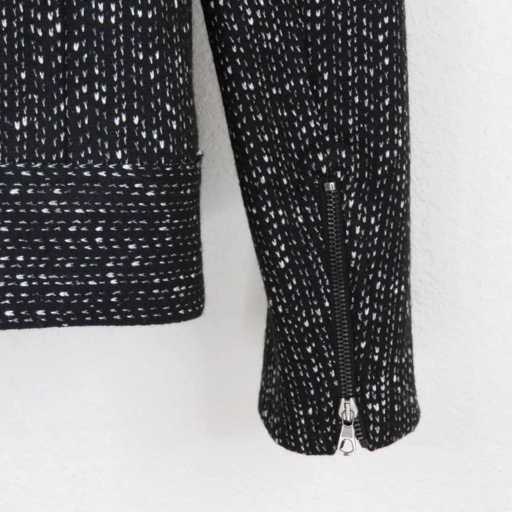Rag & Bone Rag & Bone Womens Jacket 6 Black Blue Wool Tweed Snap Closure Pockets Zip Shirt? Size M / US 6-8 / IT 42-44 - 5 Thumbnail
