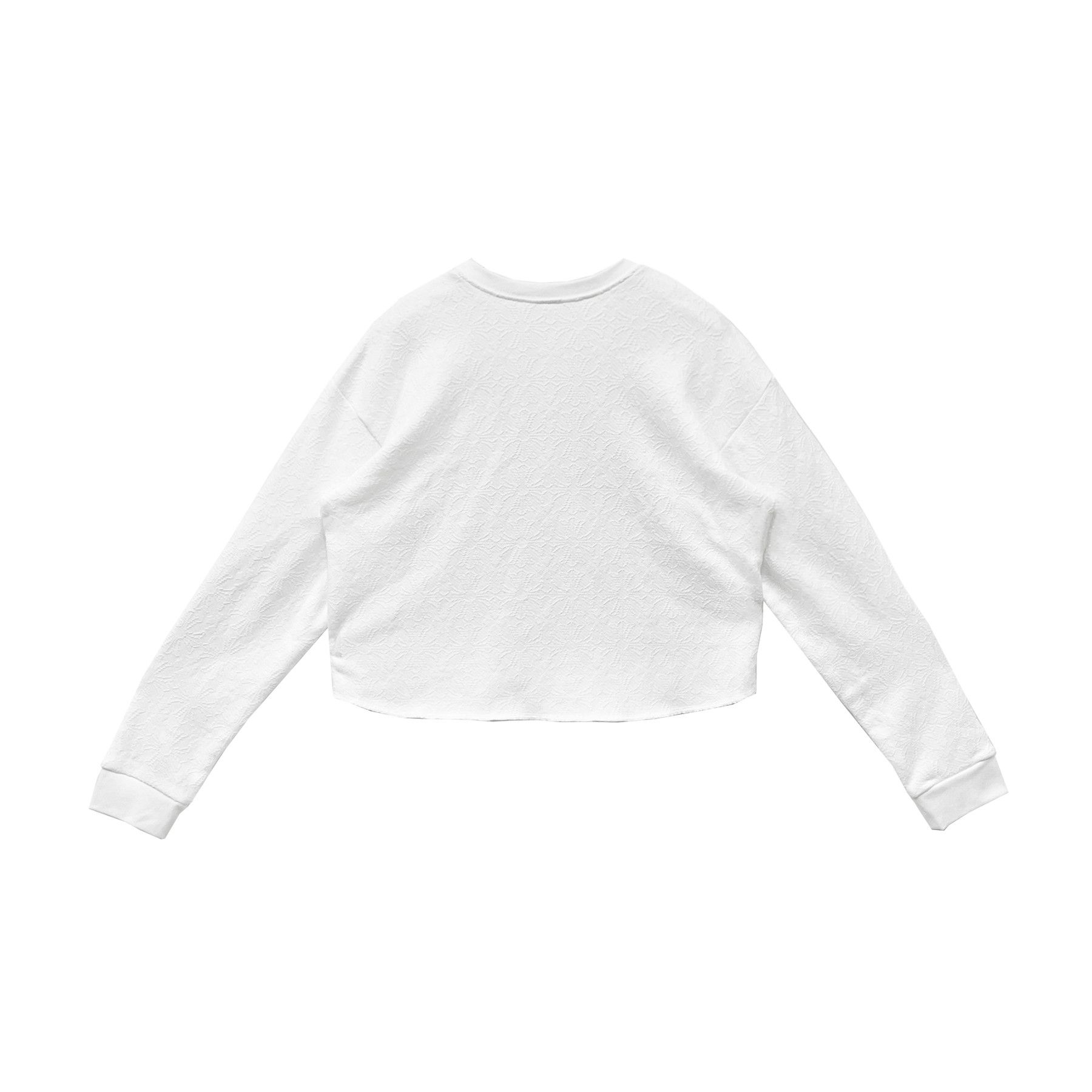 Chrome Hearts Chrome Hearts Tonal Monogram Cross White Cropped Sweatshirt Size M / US 6-8 / IT 42-44 - 2 Thumbnail