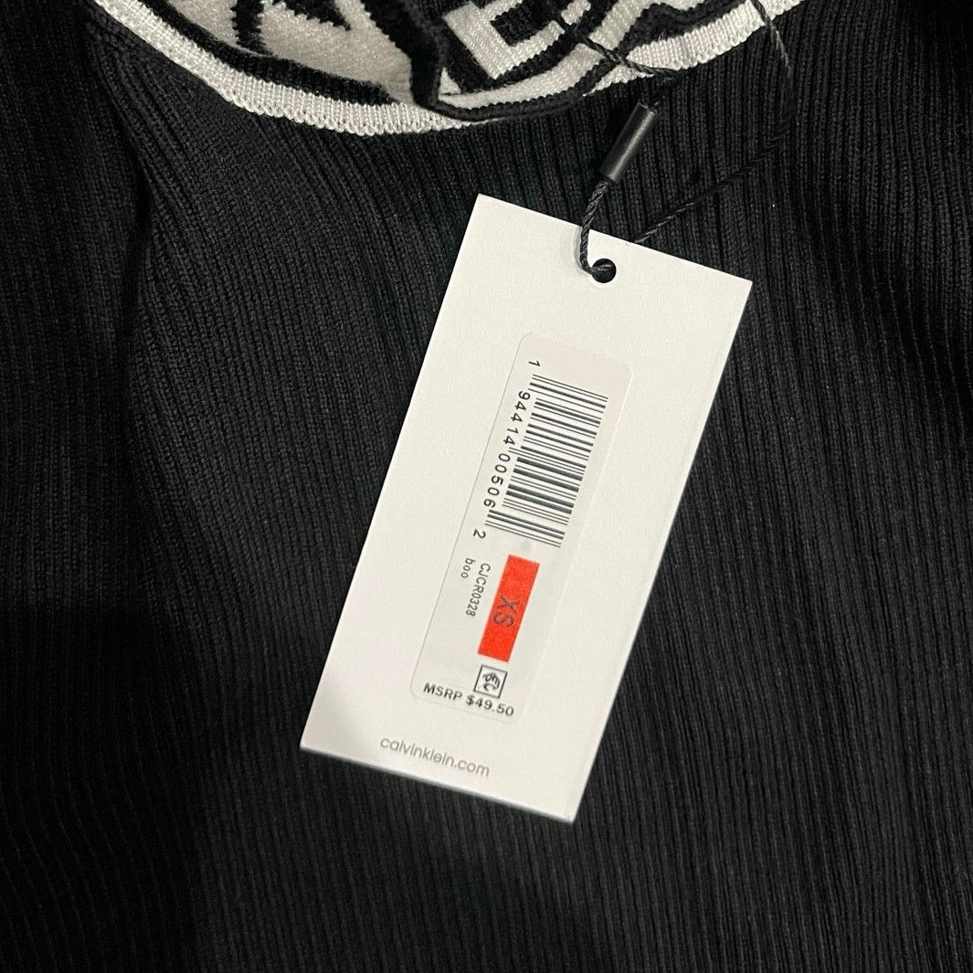 Calvin Klein Logo Rib Sleeveless Top Mock Neck NWT XS Streetwear Casual Size XS / US 0-2 / IT 36-38 - 3 Thumbnail