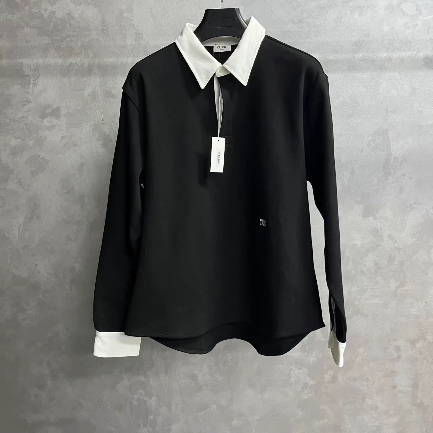 Celine Celine color blocked button-front long-sleeve Polo L Size L / US 10 / IT 46 - 1 Thumbnail
