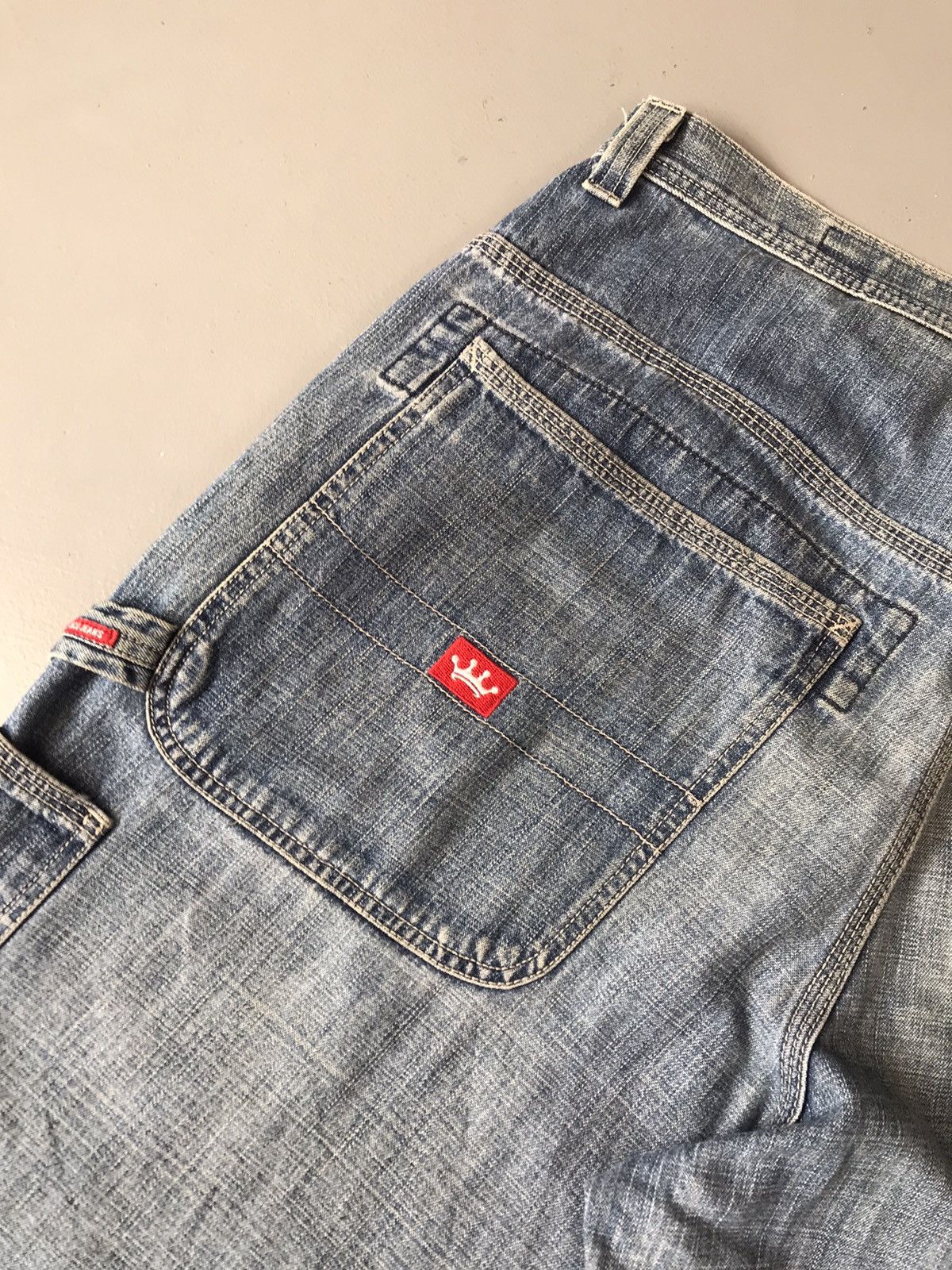 JNCO × Southpole × Vintage Crazy vintage Jnco crown 👑 embroidered baggy fit denim Size US 37 - 9 Thumbnail