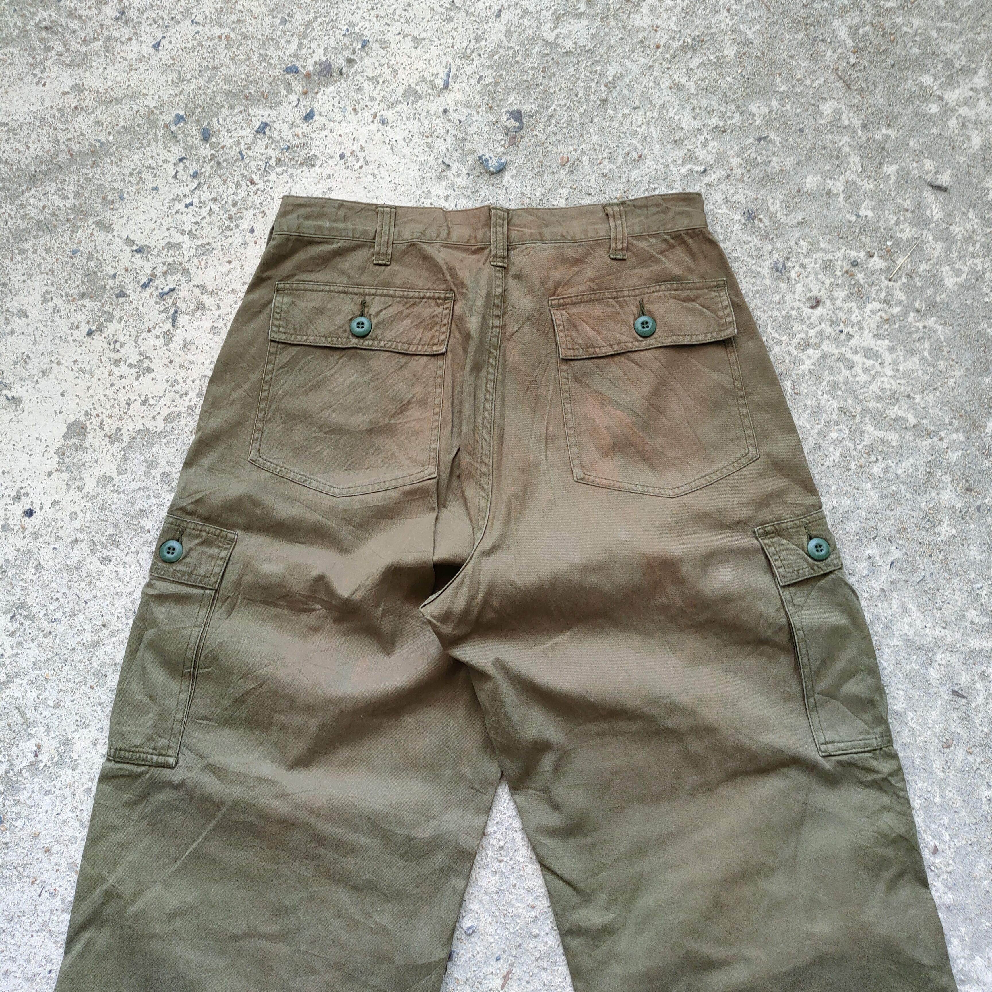 Japanese Brand VINTAGE FADED GREEN GL MILITARY CARGO PANTS Size US 32 / EU 48 - 9 Thumbnail