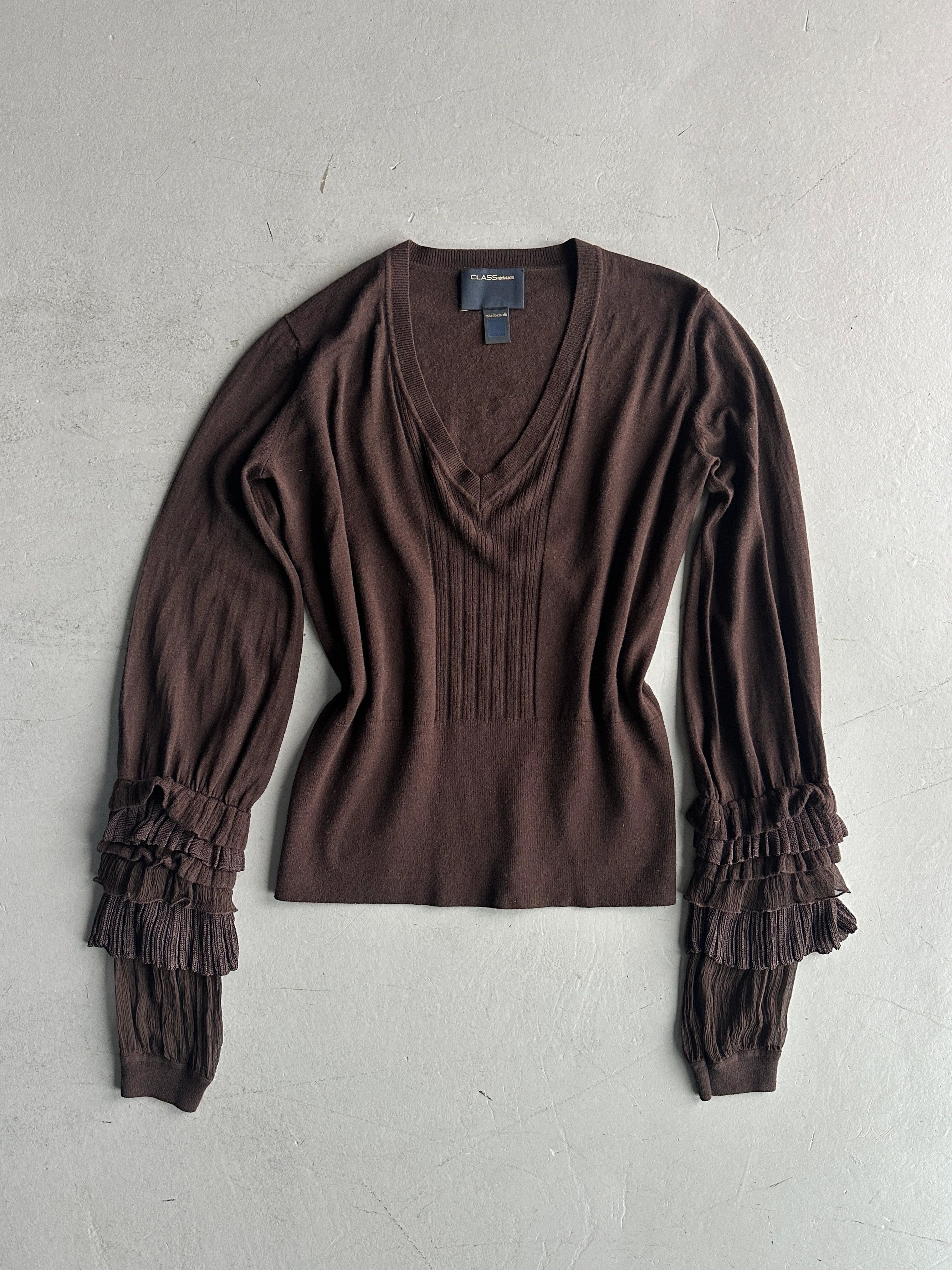 Roberto Cavalli ROBERTO CAVALLI early 2000s V NECK SOFT KNIT Size L / US 10 / IT 46 - 2 Thumbnail