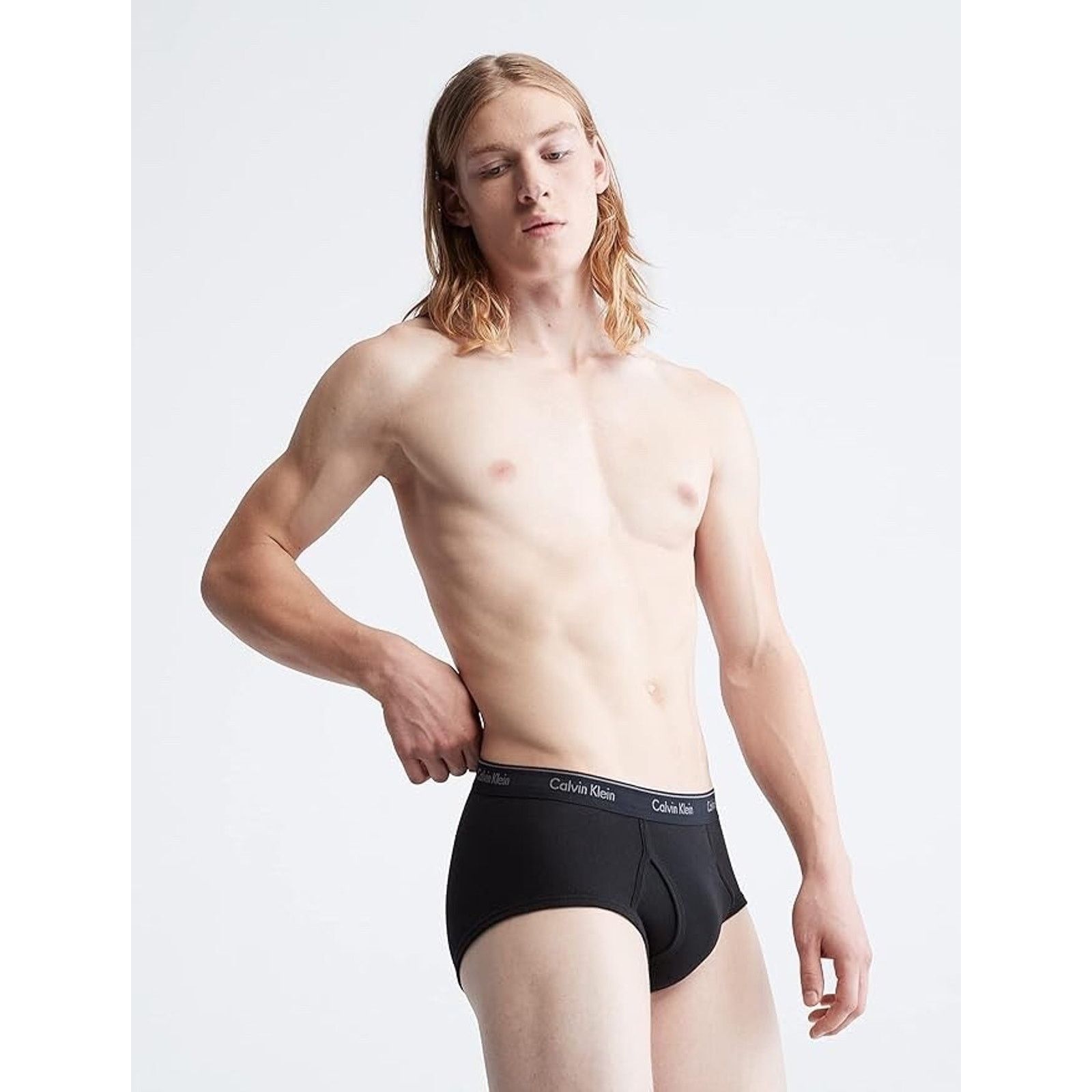 Calvin Klein Calvin Kelvin Stretch Briefs Underwear Men XL - Blk (3 Pack) Size 44 - 3 Thumbnail