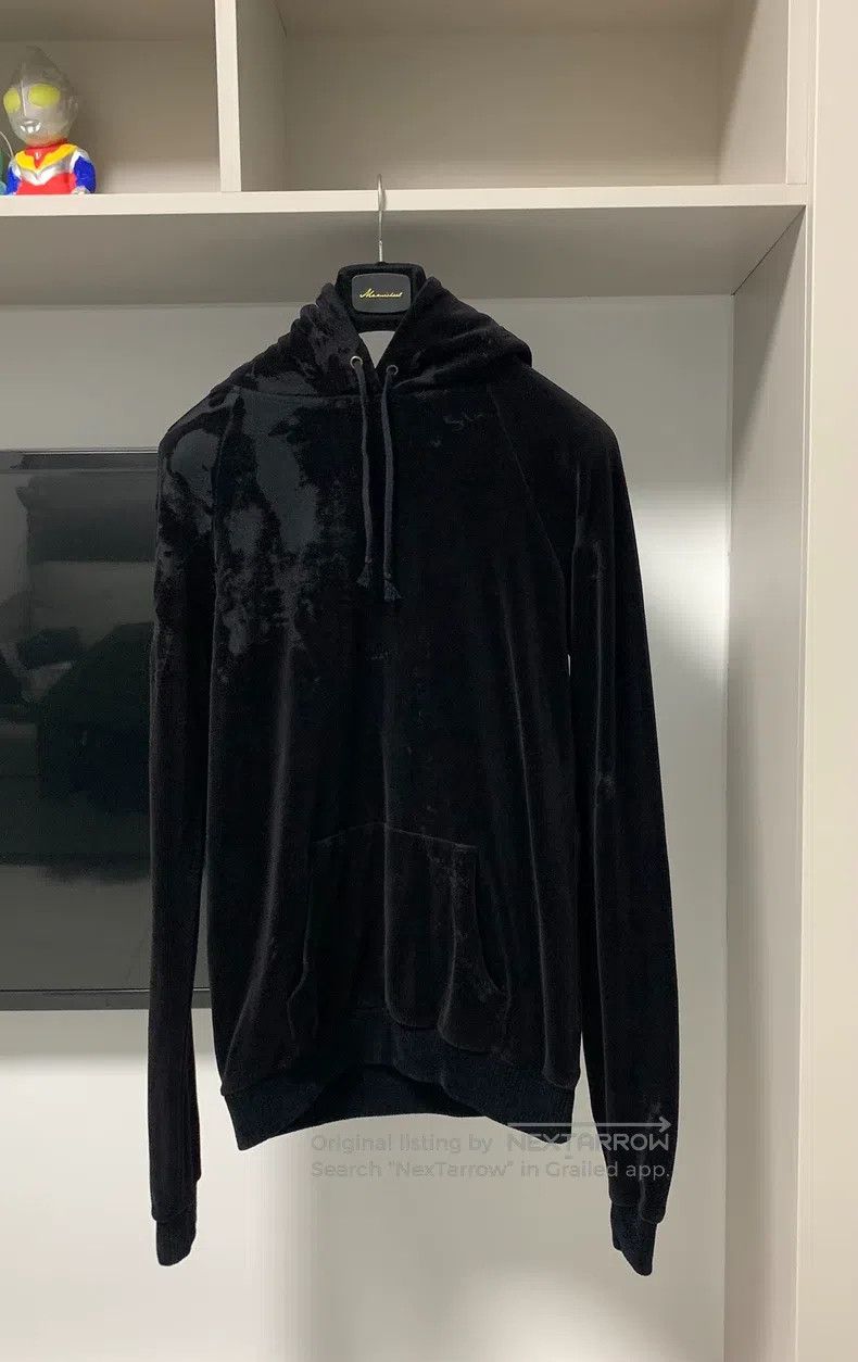 Saint Laurent Paris Saint Laurent Paris Black Velvet Destroyed Hooded Sweatshi Size US L / EU 52-54 / 3 - 1 Thumbnail